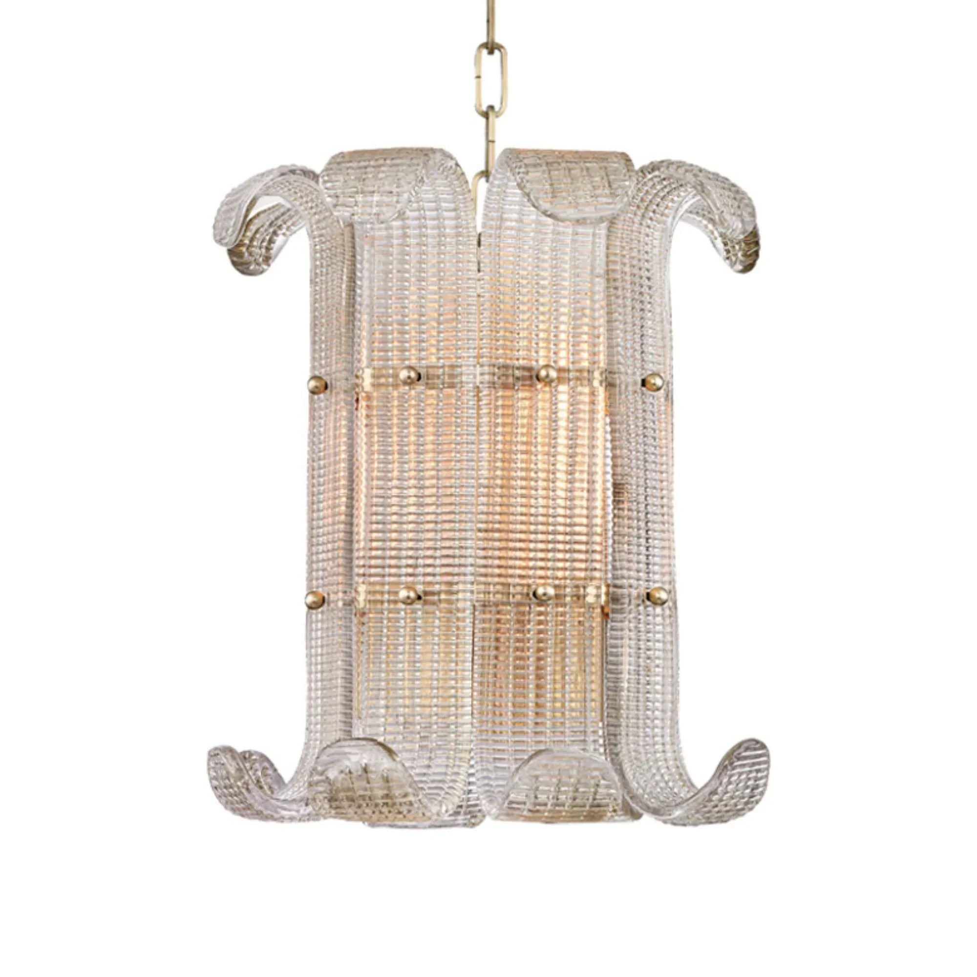 Brasher 16" 4-Light Pendant, Aged Brass Finish
