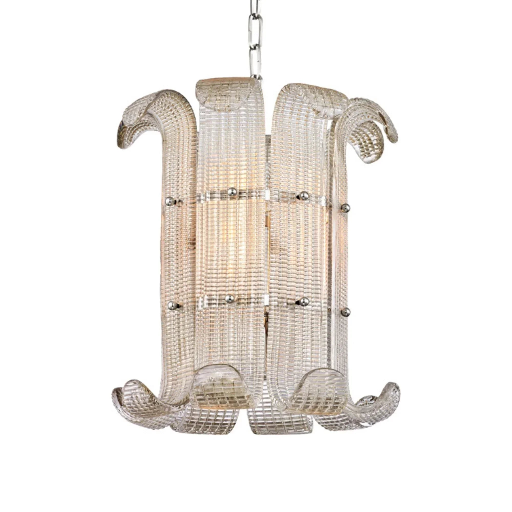 Brasher 16" 4-Light Pendant, Polished Nickel Finish