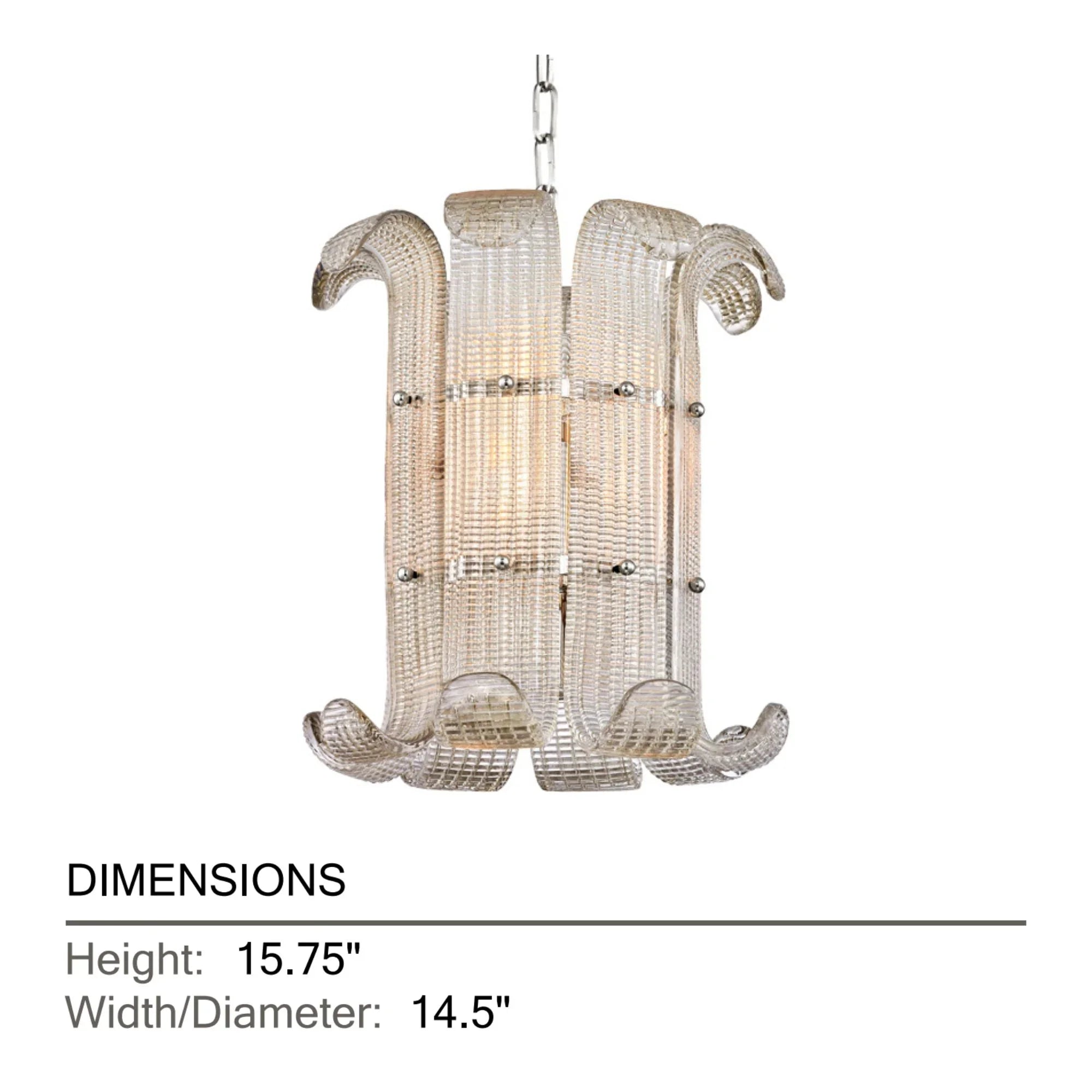 Brasher 16" 4-Light Pendant, Polished Nickel Finish