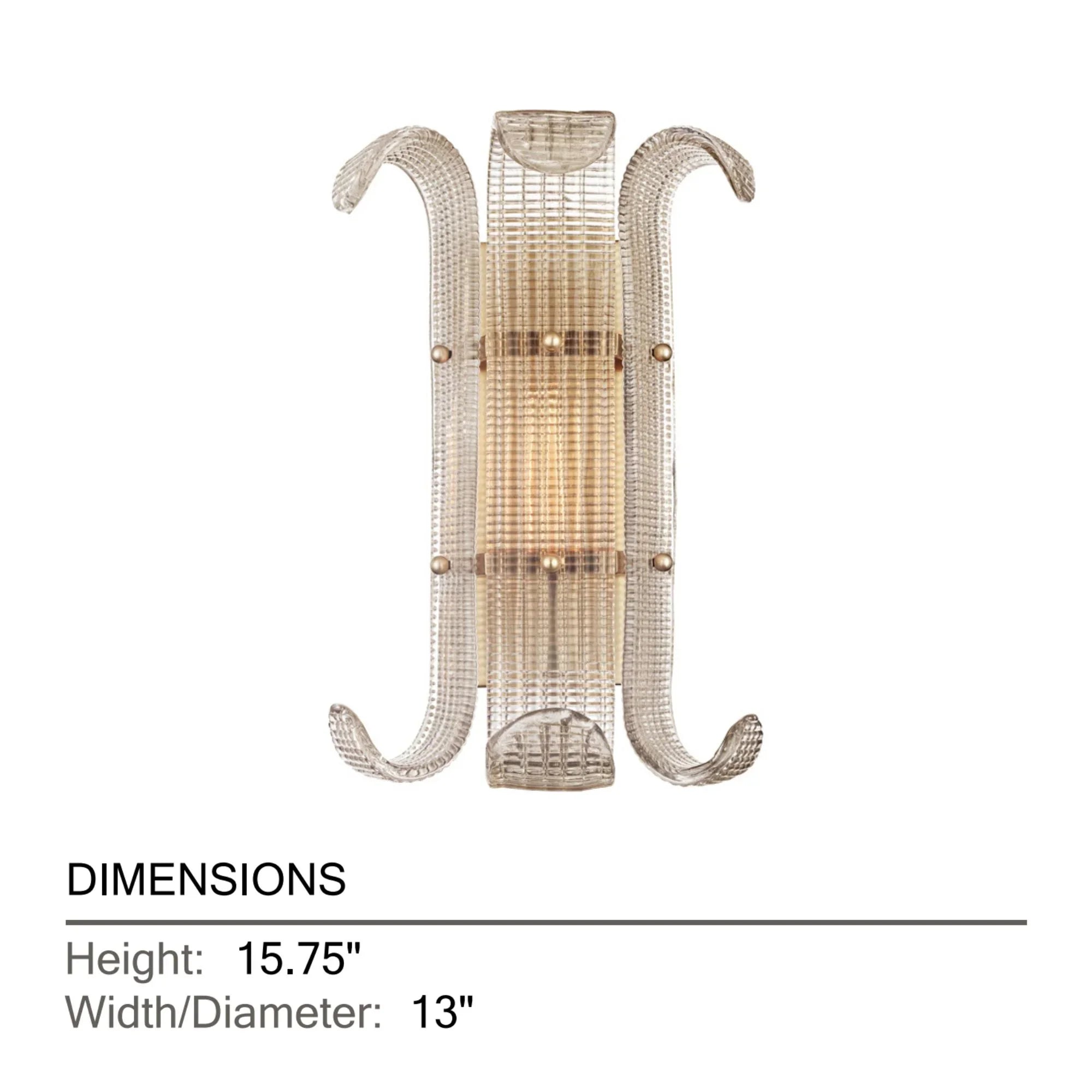 Brasher 16" Wall Sconce, Aged Brass Finish