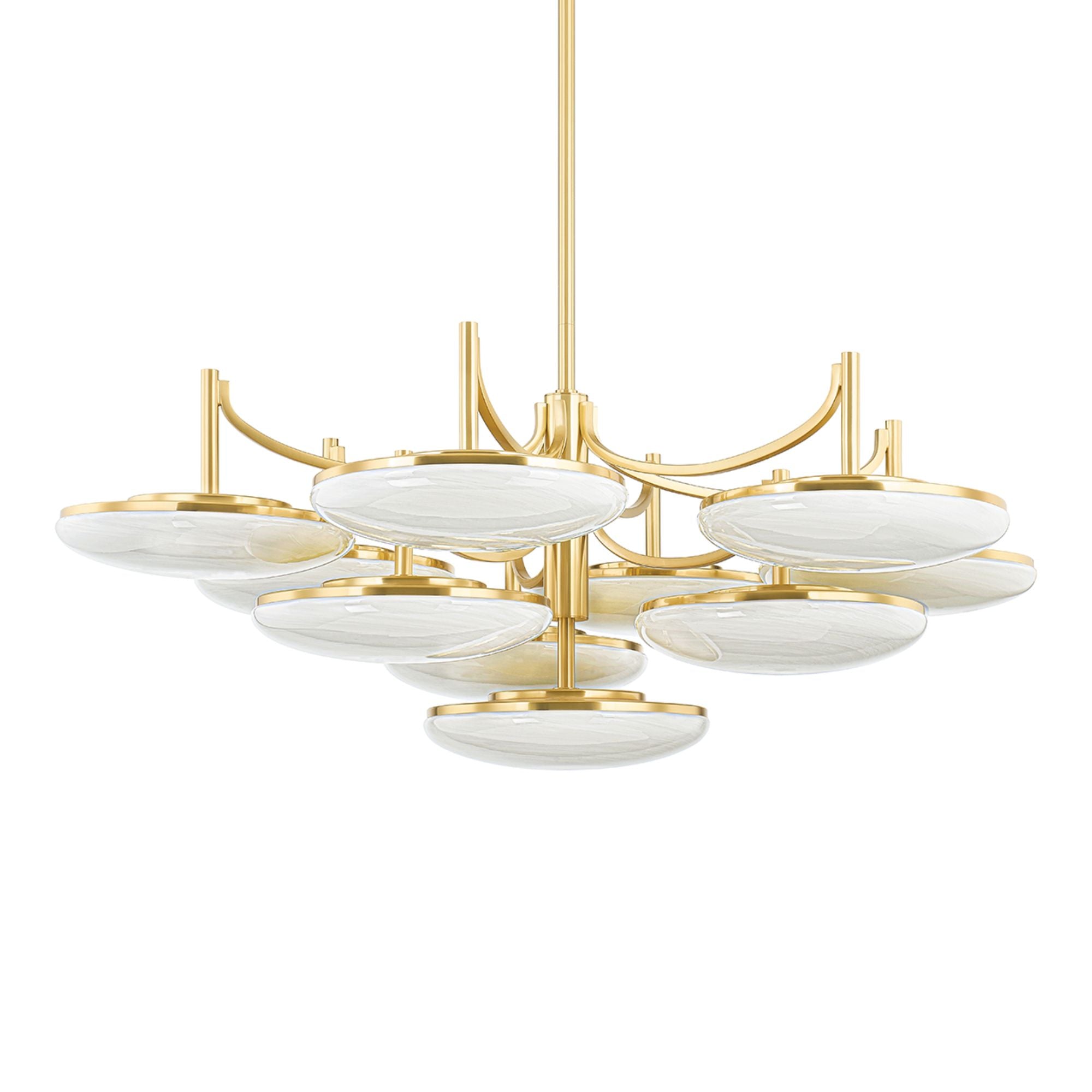 Bregman 44" LED Chandelier, Aged Brass Finish