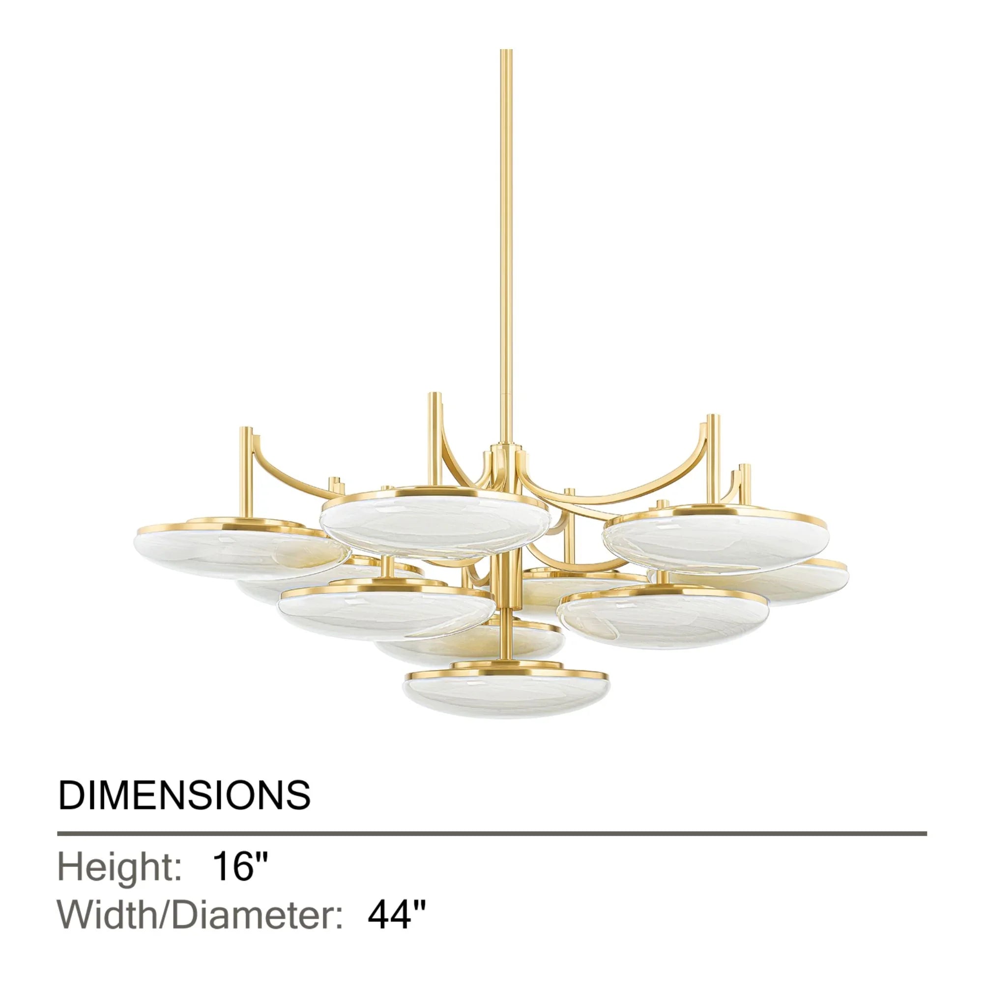 Bregman 44" LED Chandelier, Aged Brass Finish