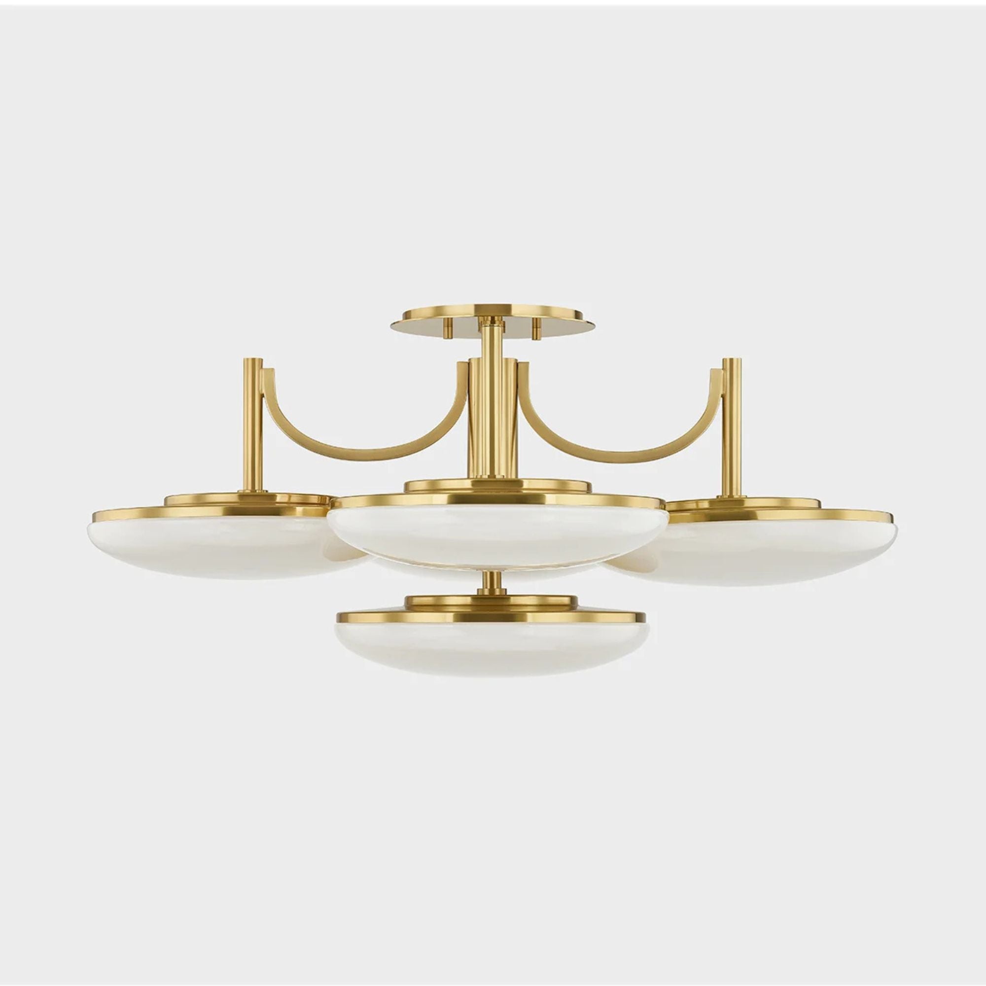 Bregman 31" LED Semi Flush Mount, Aged Brass Finish
