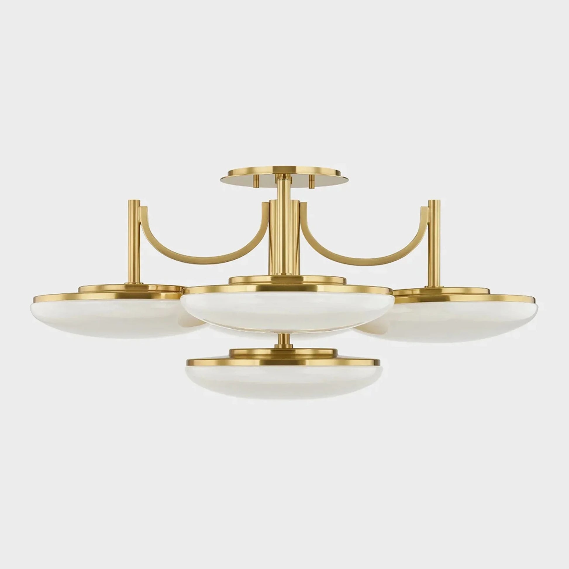 Hudson Valley Lighting - Bregman 31" LED Semi Flush Mount, Aged Brass Finish | Bees Lighting