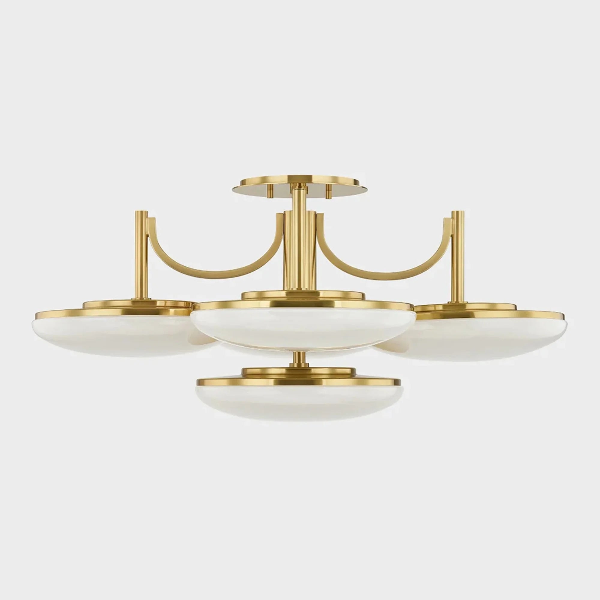 Hudson Valley Lighting - Bregman 31" LED Semi Flush Mount, Aged Brass Finish | Bees Lighting
