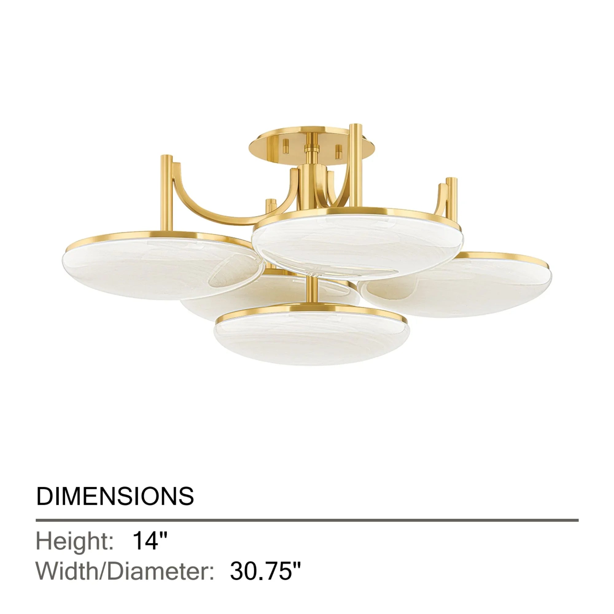 Hudson Valley Lighting - Bregman 31" LED Semi Flush Mount, Aged Brass Finish | Bees Lighting