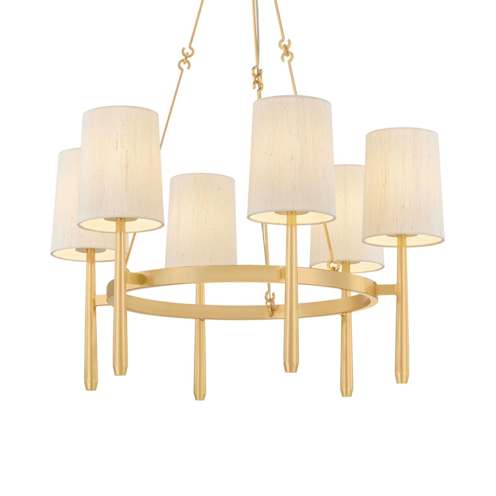 Bridgeton 30" 6-Light Chandelier, Aged Brass Finish