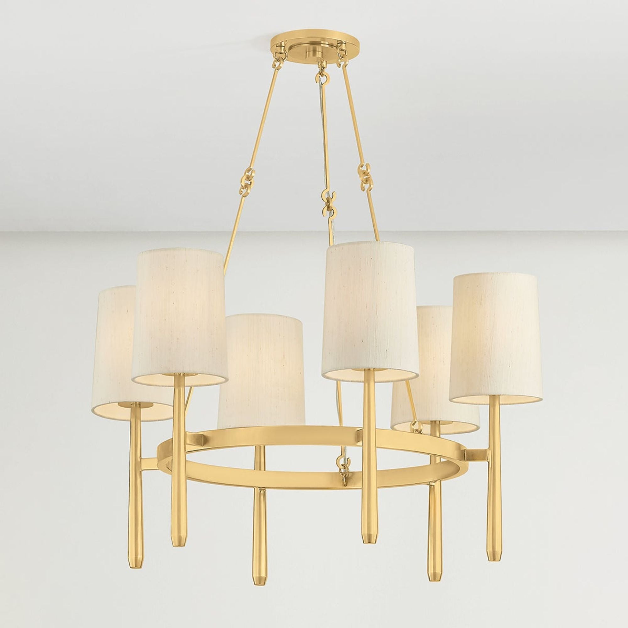 Bridgeton 30" 6-Light Chandelier, Aged Brass Finish