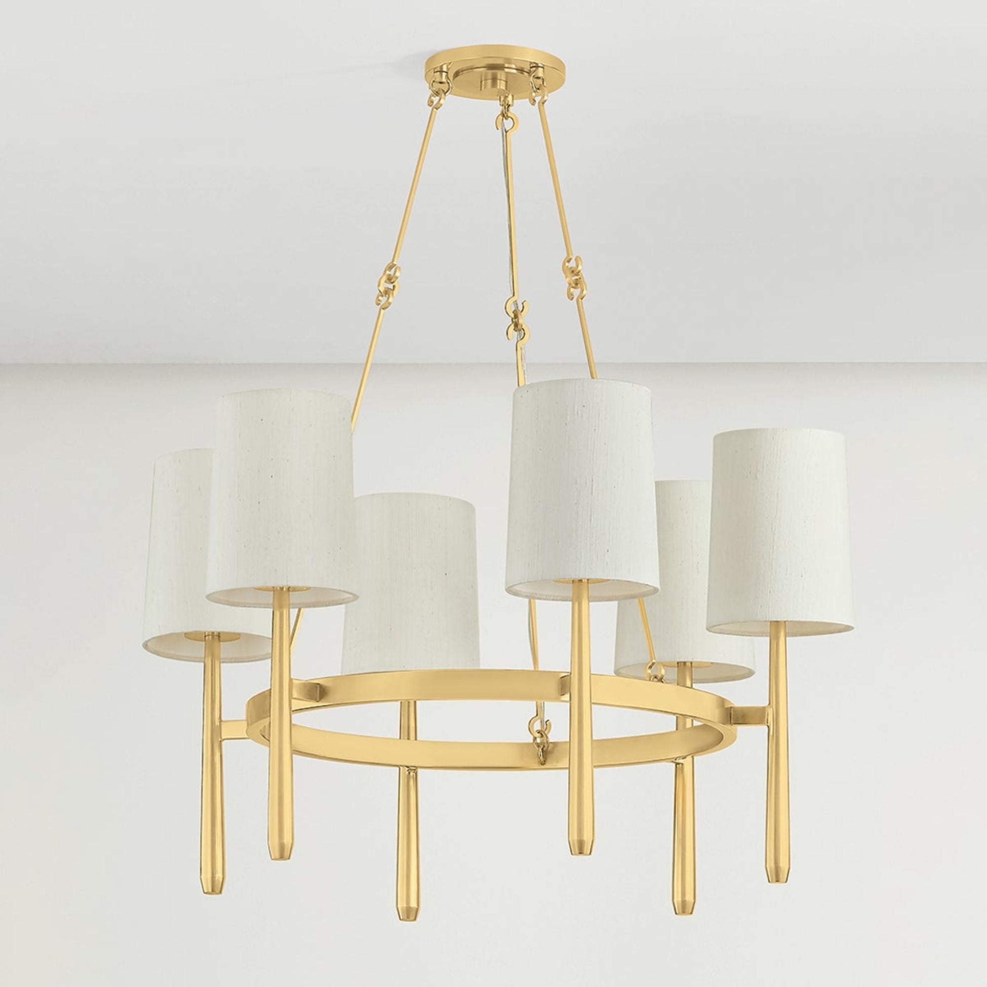 Bridgeton 30" 6-Light Chandelier, Aged Brass Finish