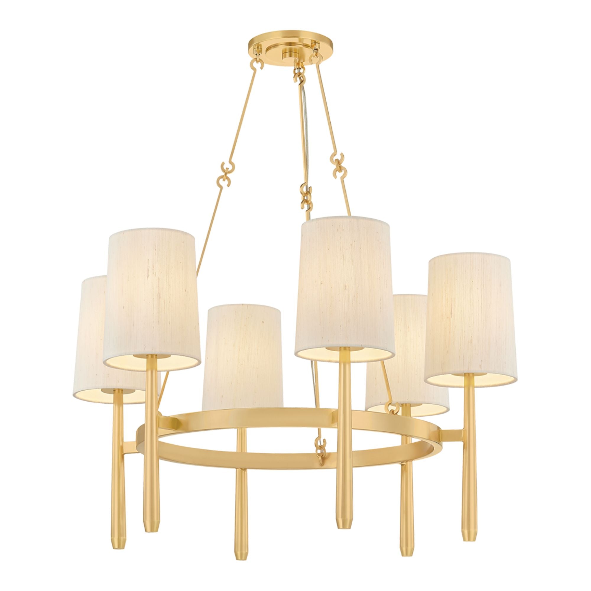 Bridgeton 30" 6-Light Chandelier, Aged Brass Finish