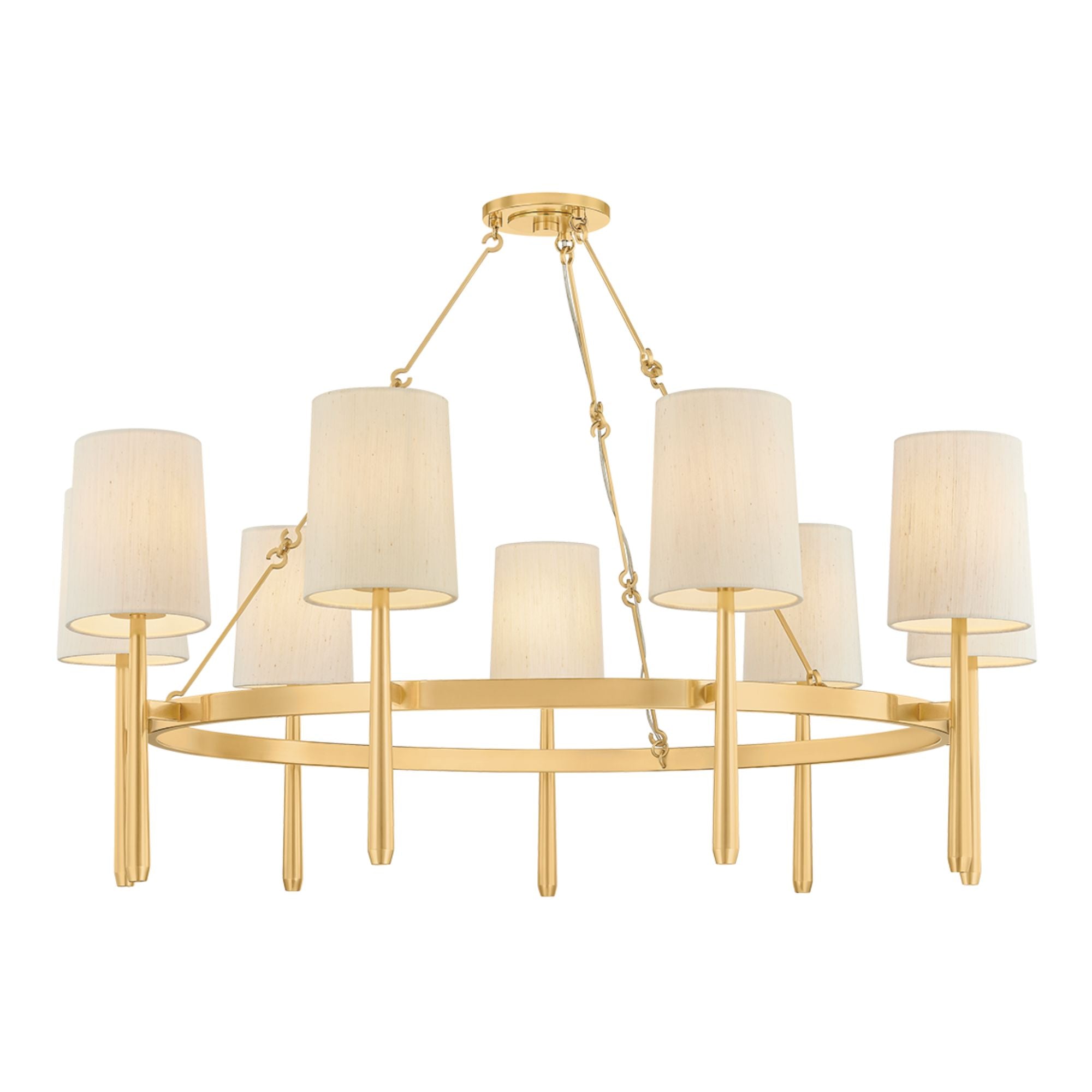 Bridgeton 46" 9-Light Chandelier, Aged Brass Finish