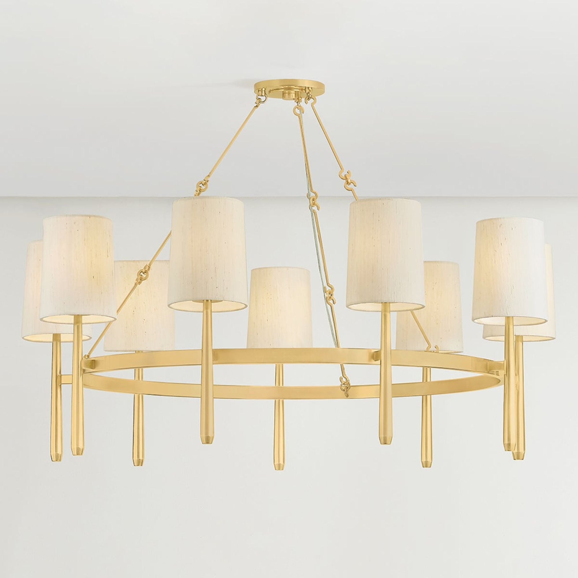 Bridgeton 46" 9-Light Chandelier, Aged Brass Finish