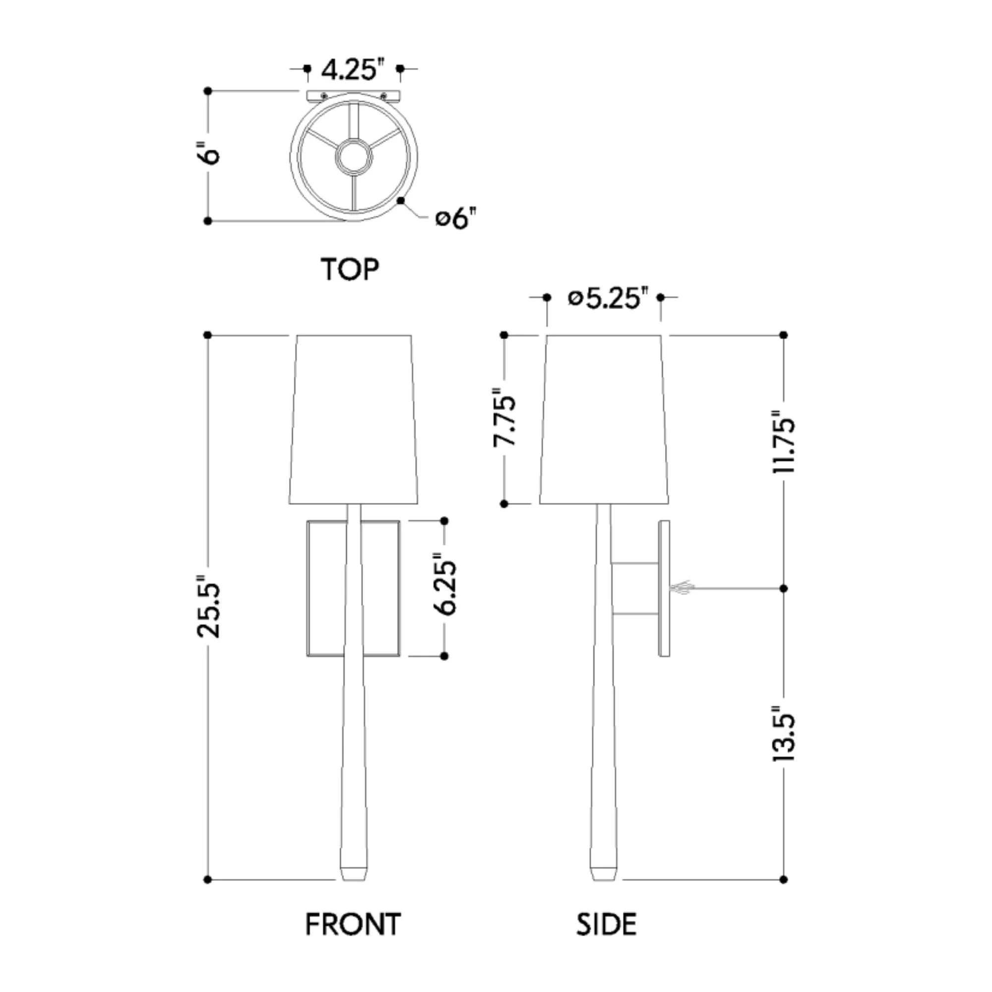 Bridgeton 26" Wall Sconce, Aged Brass Finish