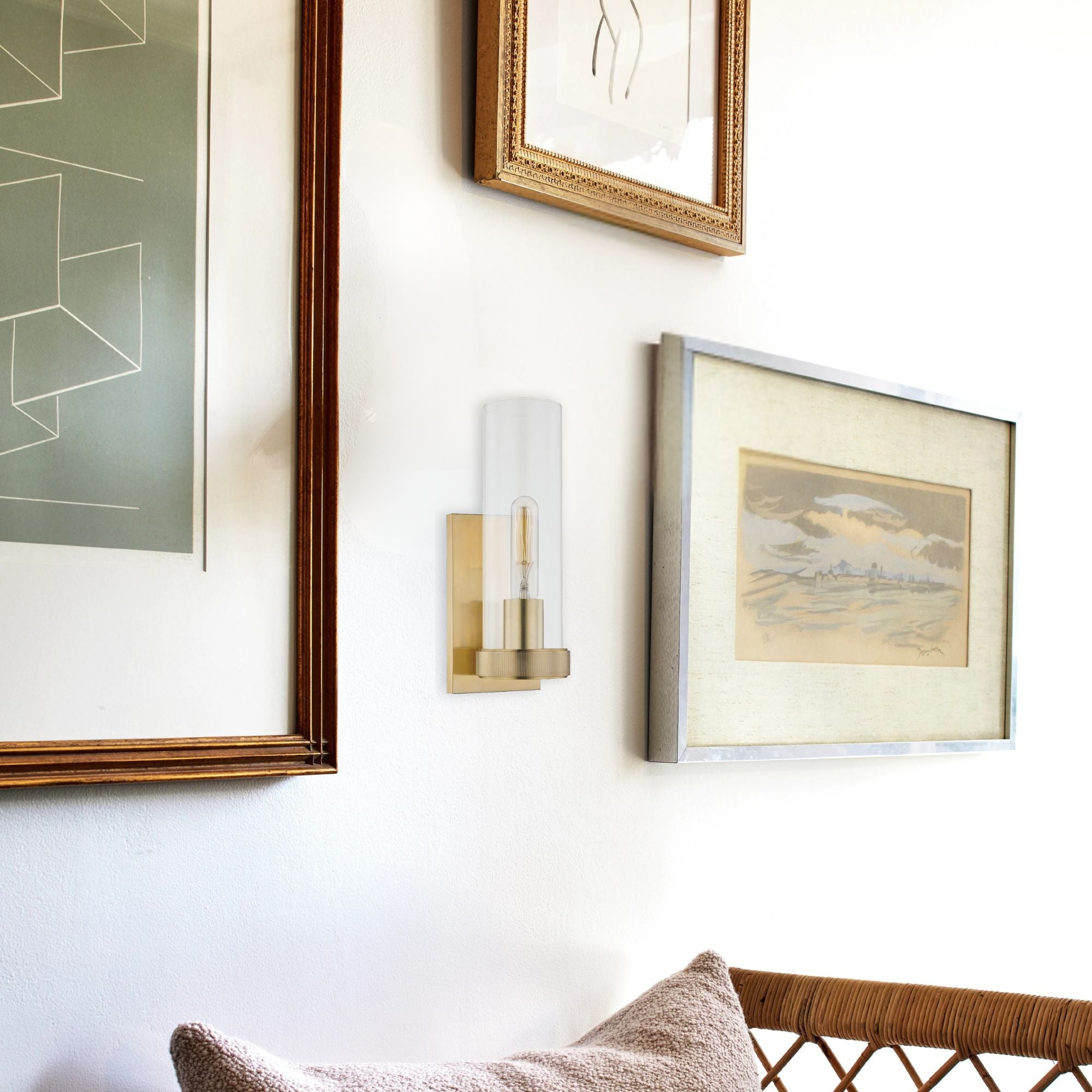 Briggs 13" Wall Sconce, Aged Brass Finish