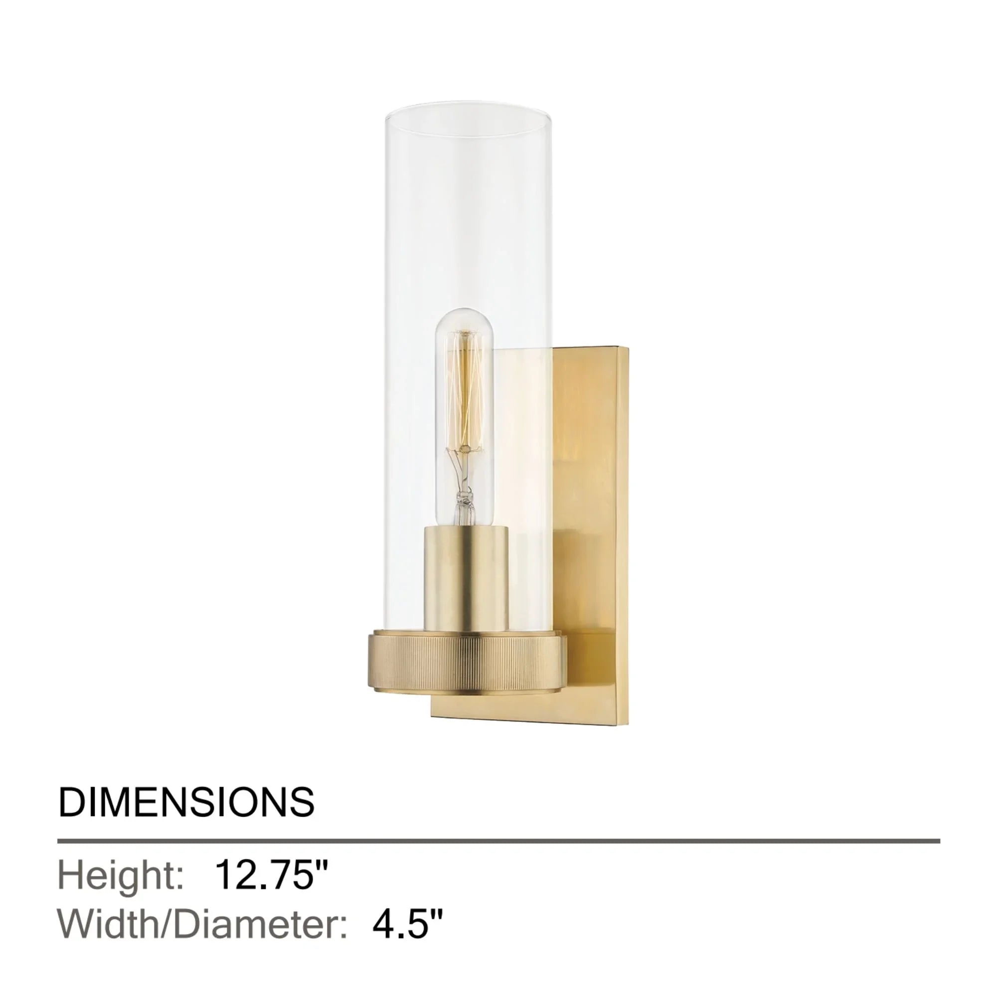 Hudson Valley Lighting - Briggs 13" Wall Sconce, Aged Brass Finish | Bees Lighting