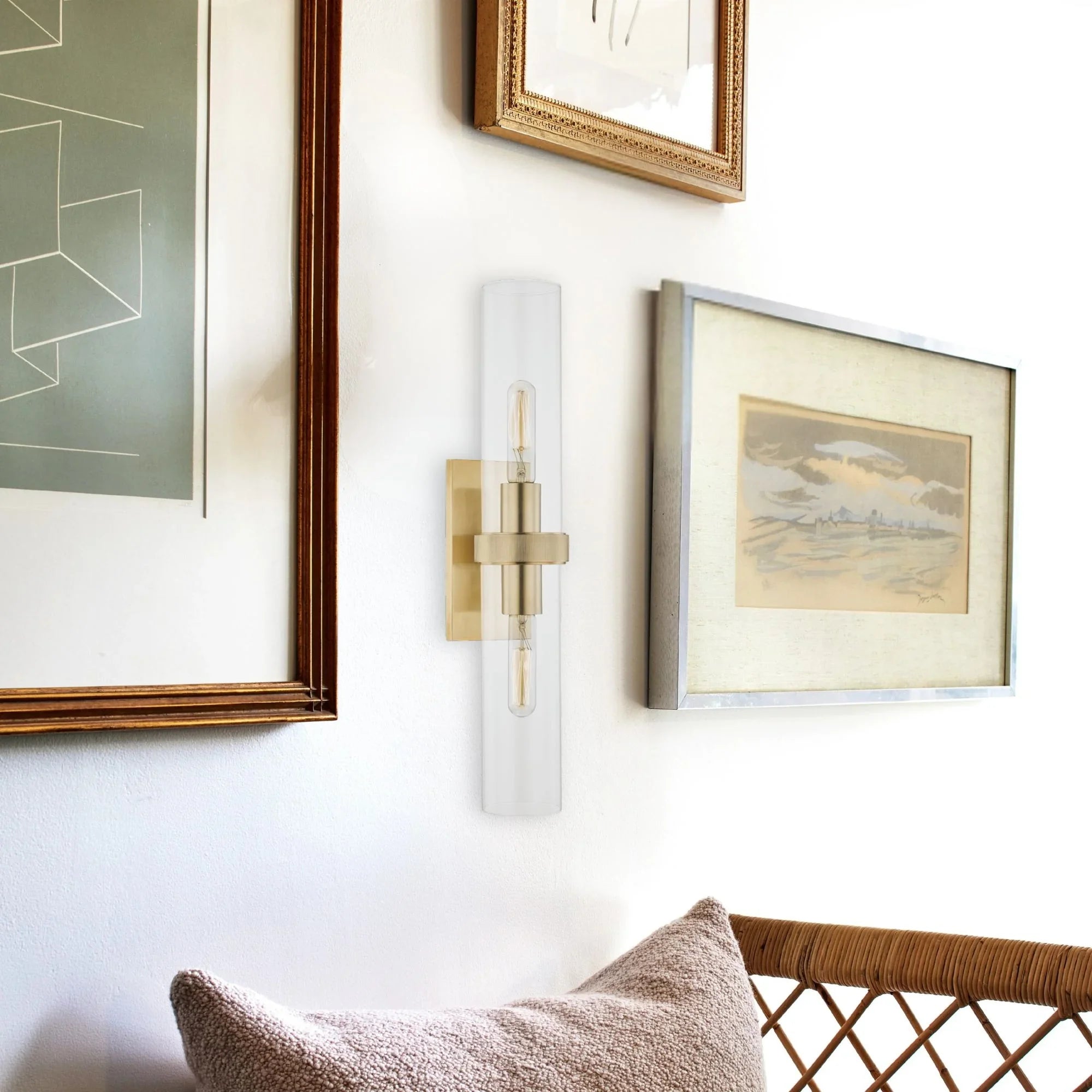 Briggs 23" 2-Light Wall Sconce, Aged Brass Finish