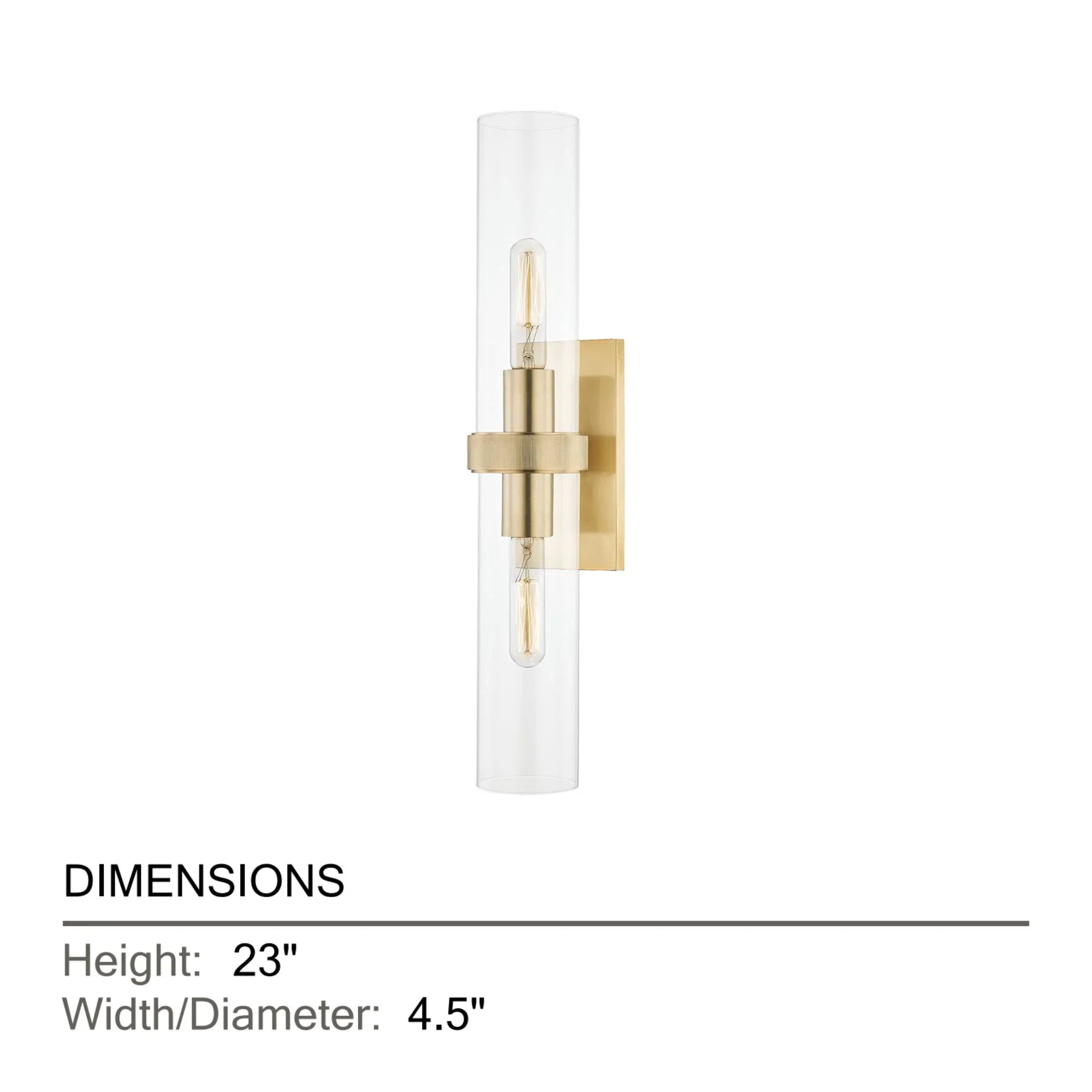 Hudson Valley Lighting - Briggs 23" 2-Light Wall Sconce, Aged Brass Finish | Bees Lighting