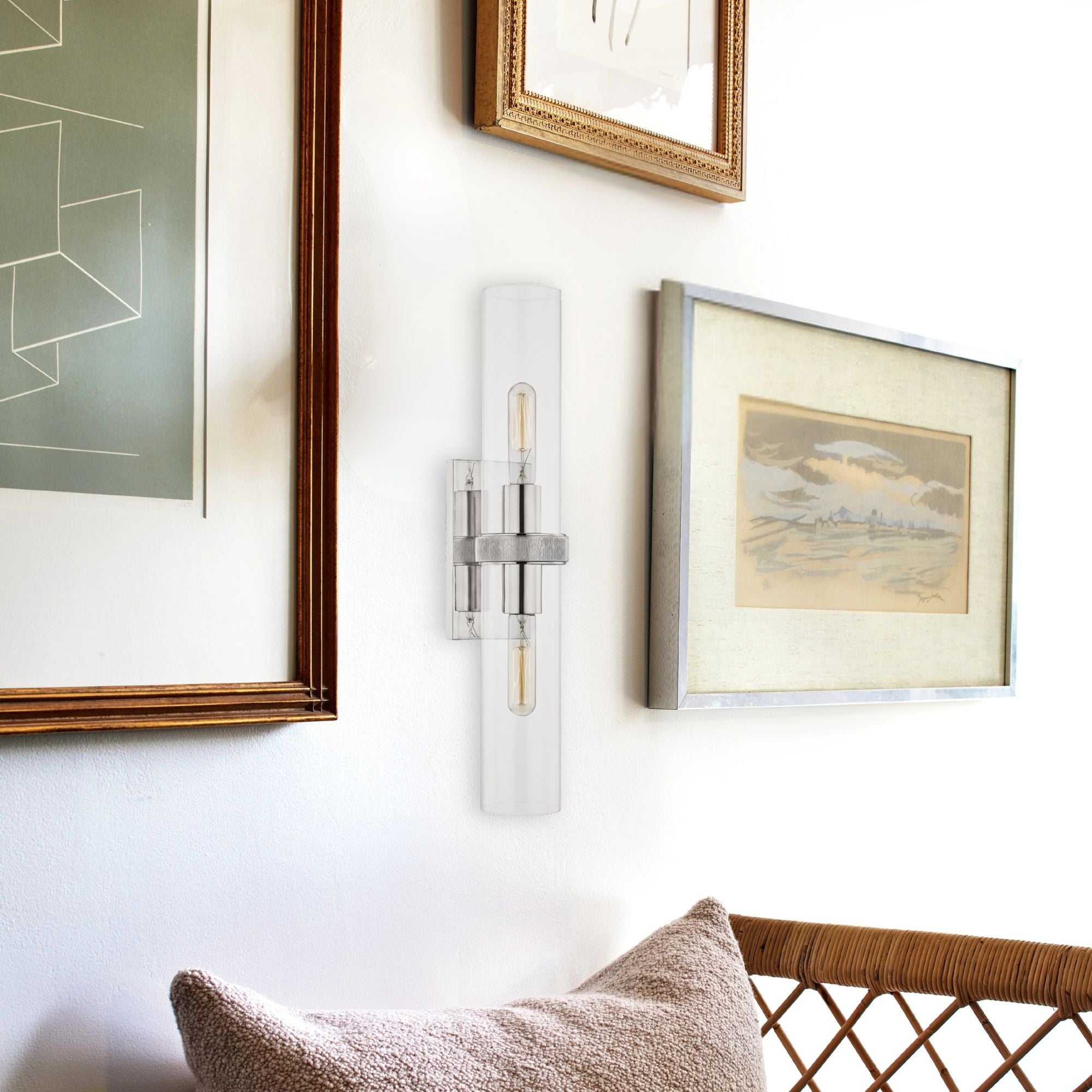 Briggs 23" 2-Light Wall Sconce, Polished Nickel Finish