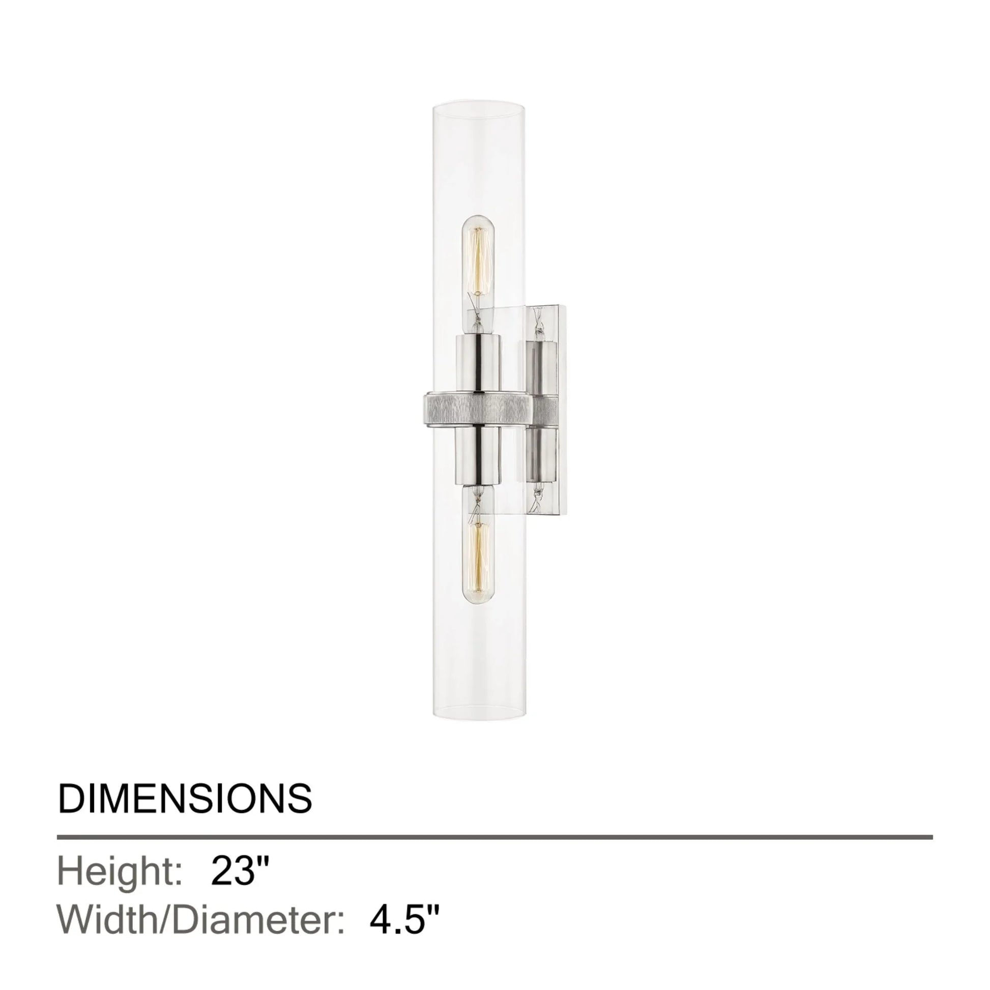 Hudson Valley Lighting - Briggs 23" 2-Light Wall Sconce, Polished Nickel Finish | Bees Lighting