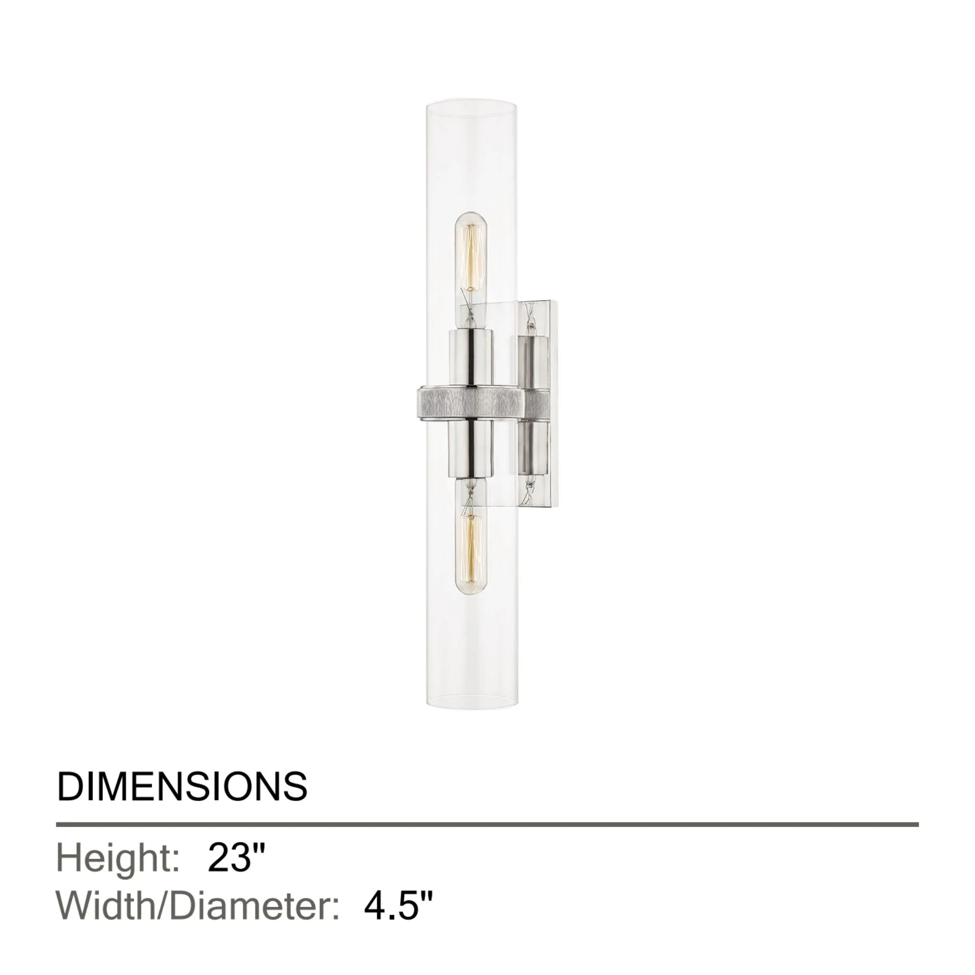 Hudson Valley Lighting - Briggs 23" 2-Light Wall Sconce, Polished Nickel Finish | Bees Lighting
