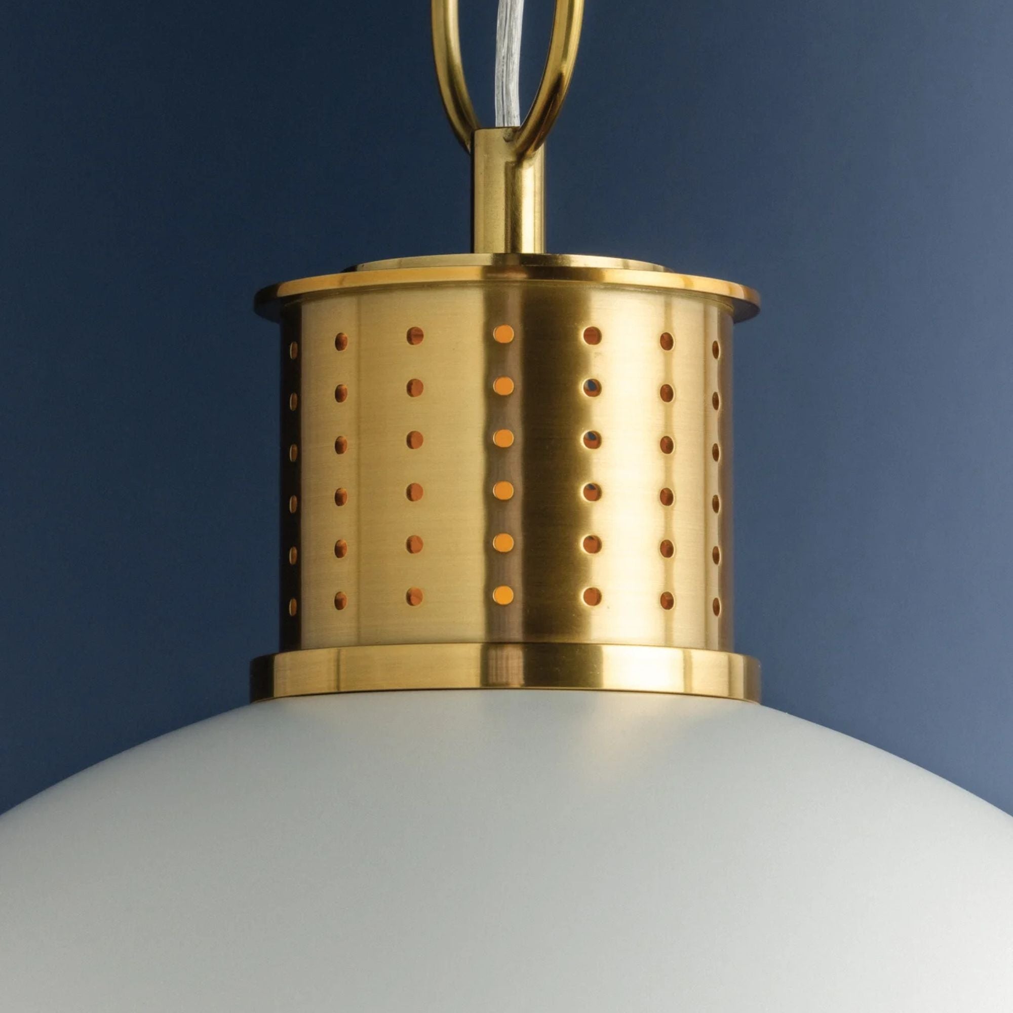 Hudson Valley Briscoe 17.5 in. Pendant Light, Aged Brass & Soft White with White Glass Dome
