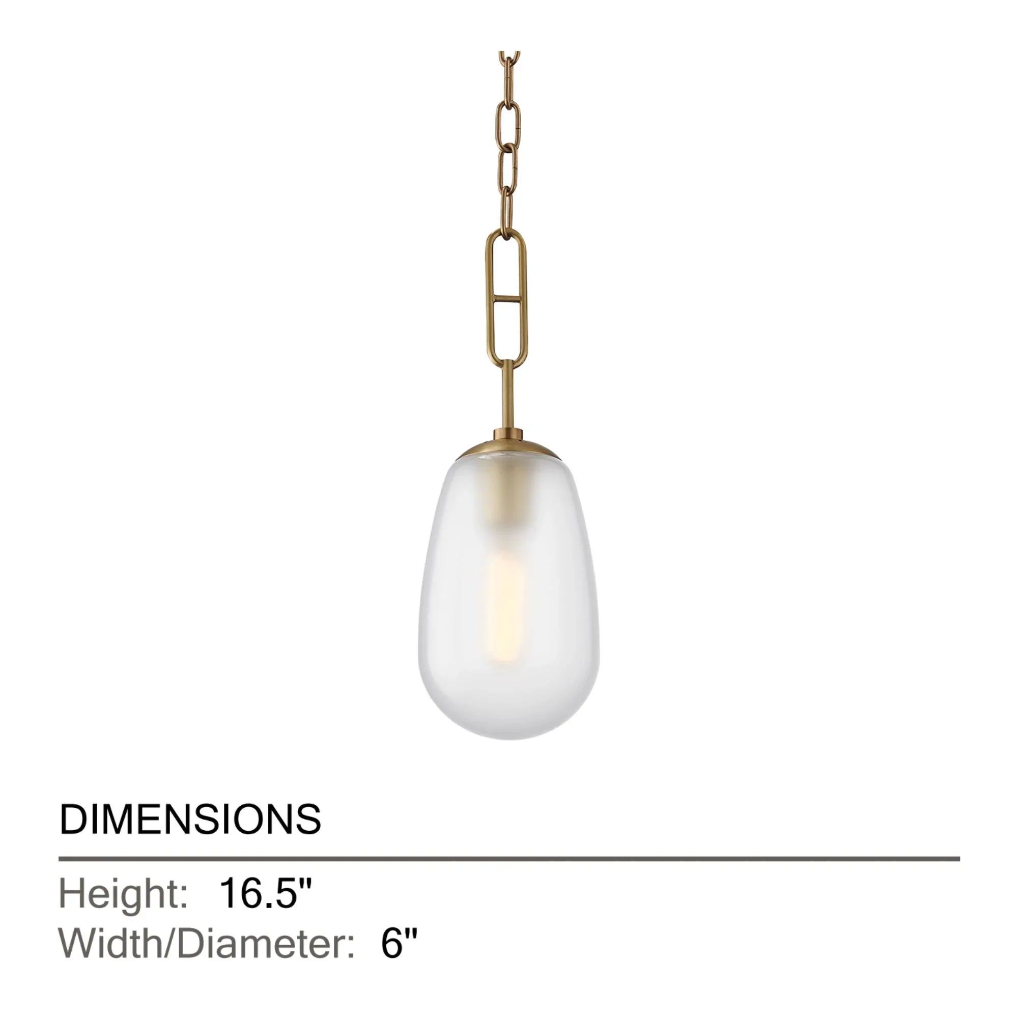 Bruckner 17" Pendant, Aged Brass Finish