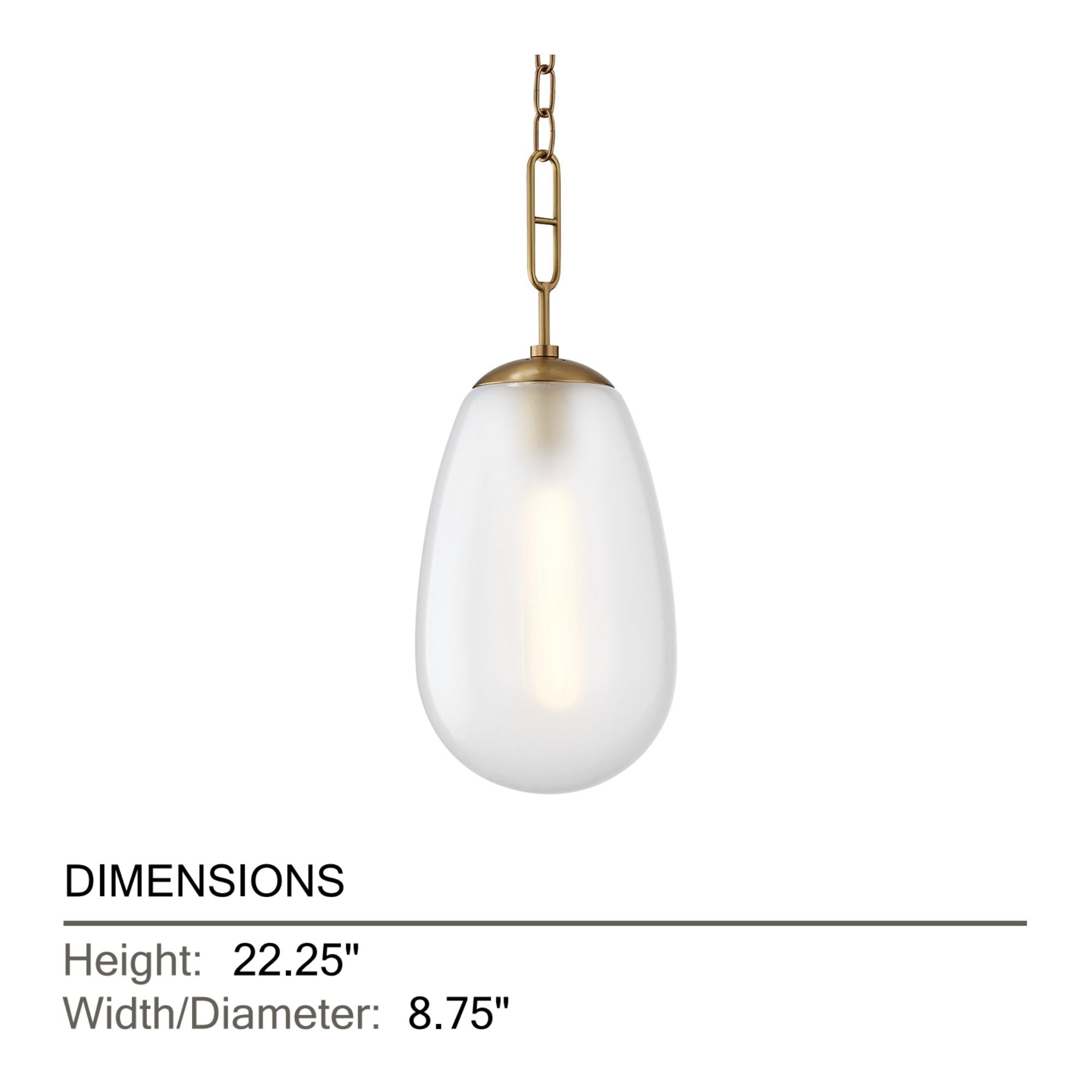 Bruckner 22" Pendant, Aged Brass Finish