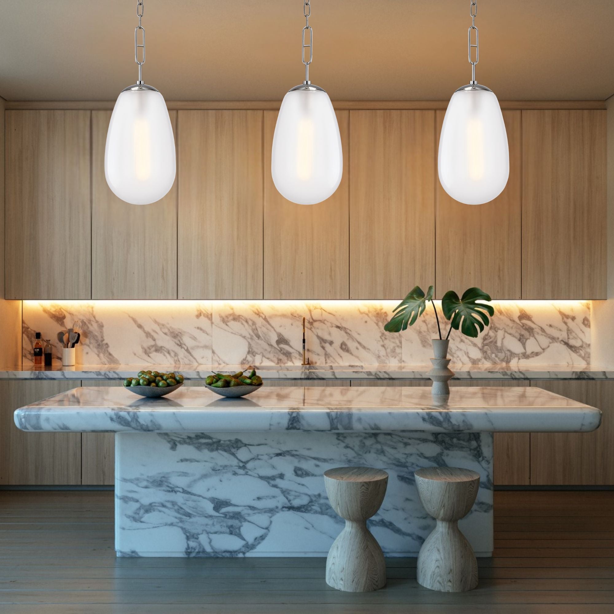 Bruckner 22" Pendant, Polished Nickel Finish