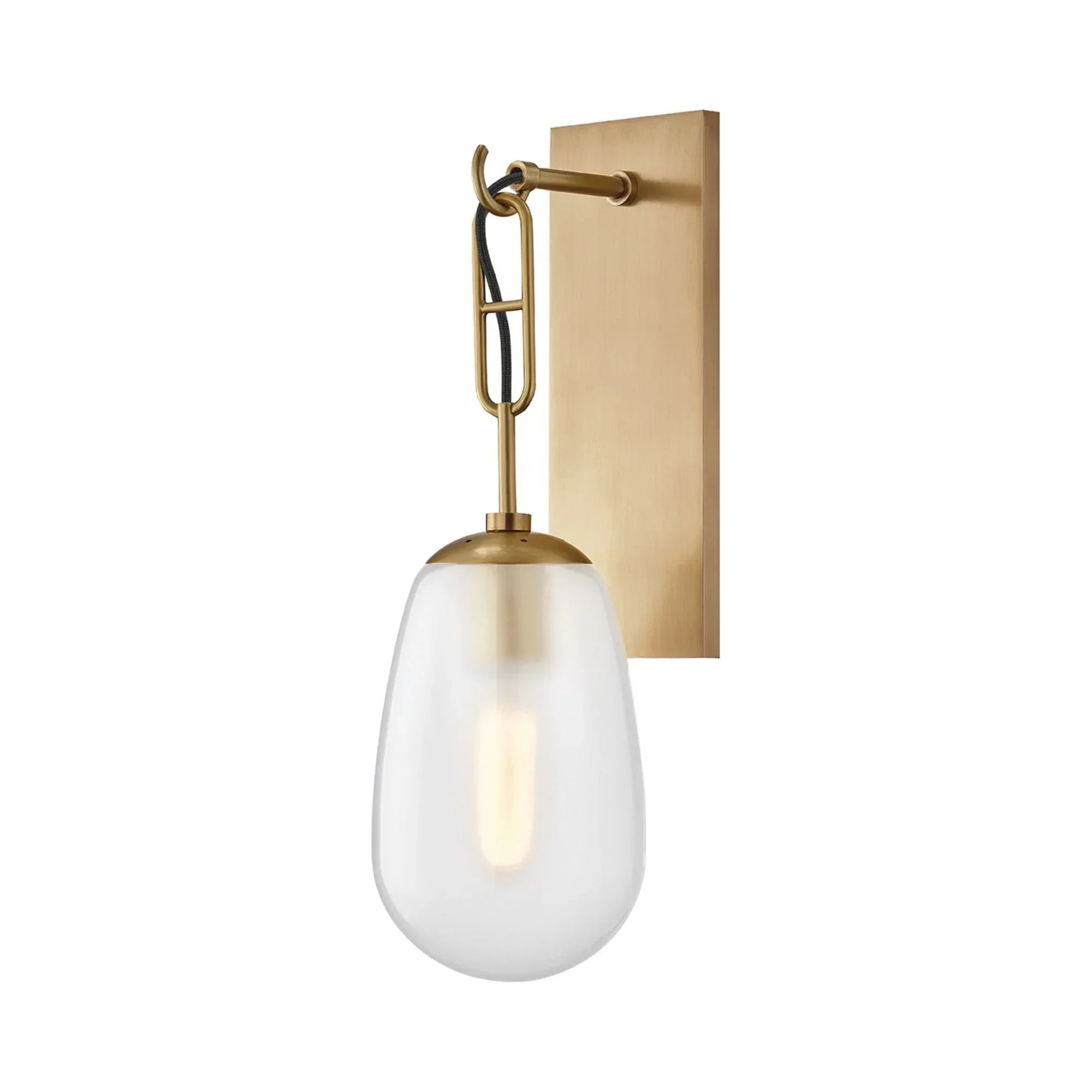 Bruckner 19" Wall Sconce, Aged Brass Finish