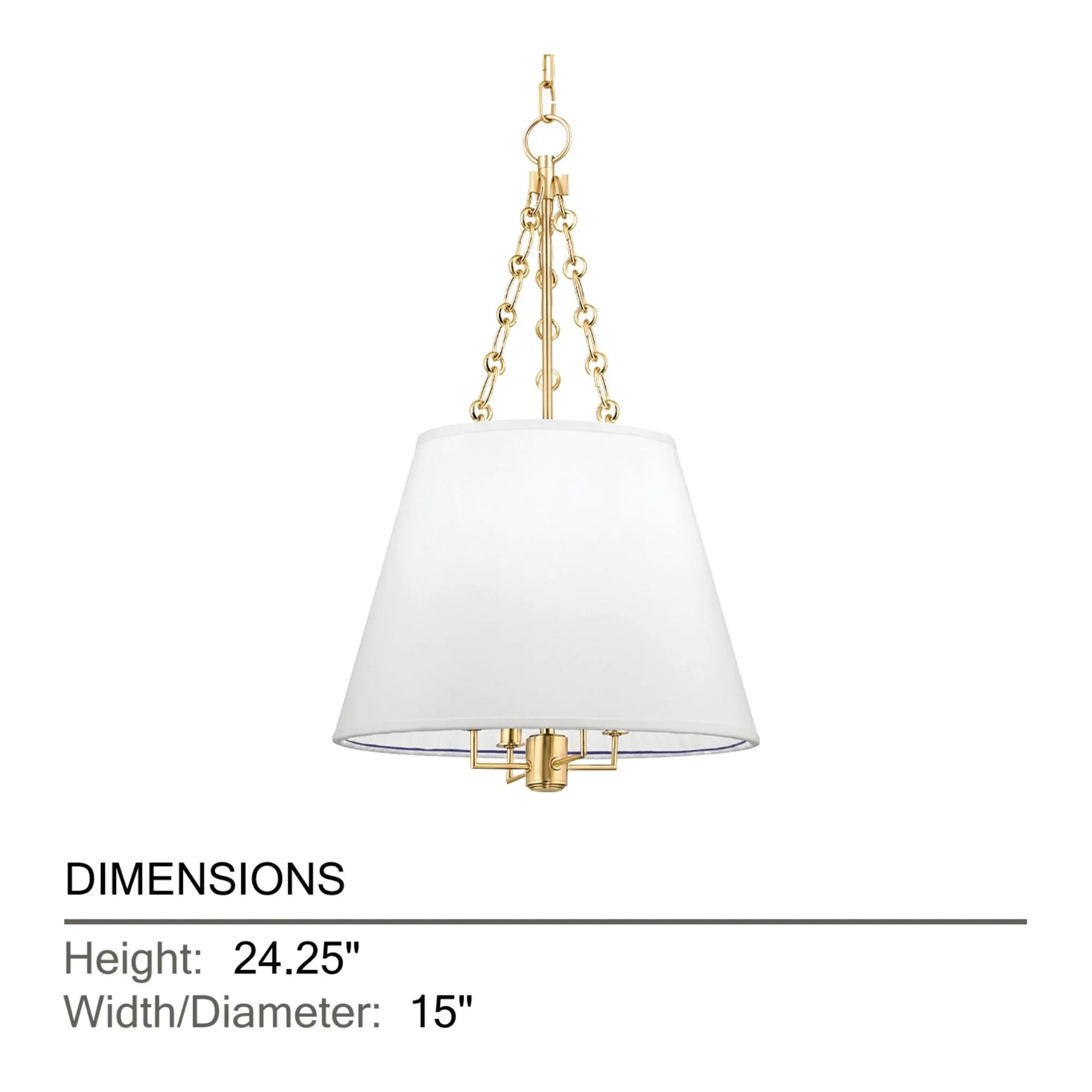 Hudson Valley Lighting - Burdett 24" 4-Light Pendant, Aged Brass Finish | Bees Lighting