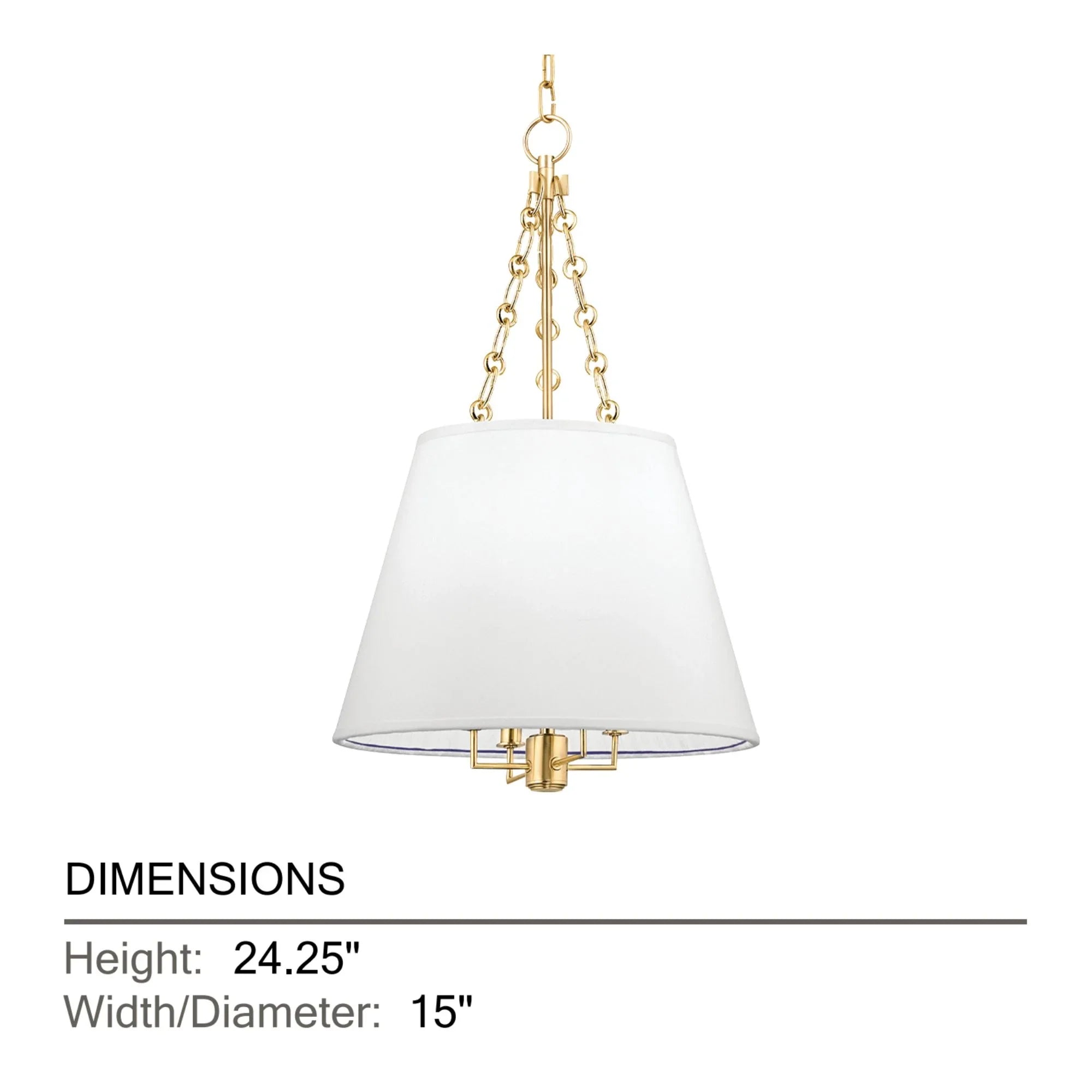 Hudson Valley Lighting - Burdett 24" 4-Light Pendant, Aged Brass Finish | Bees Lighting