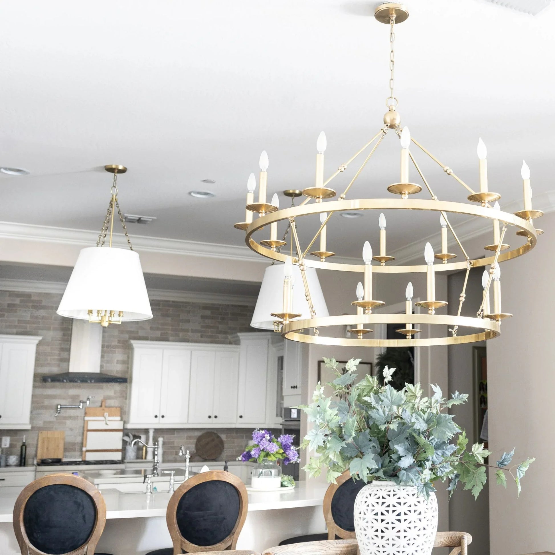 Hudson Valley Lighting - Burdett 24" 4-Light Pendant, Aged Brass Finish | Bees Lighting