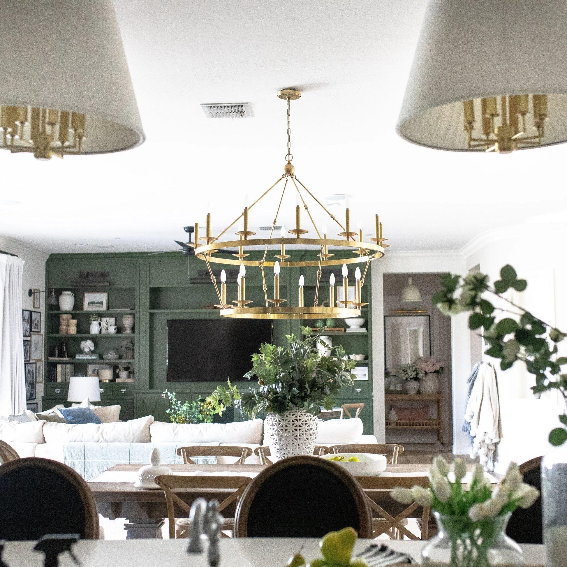 Hudson Valley Lighting - Burdett 24" 4-Light Pendant, Aged Brass Finish | Bees Lighting