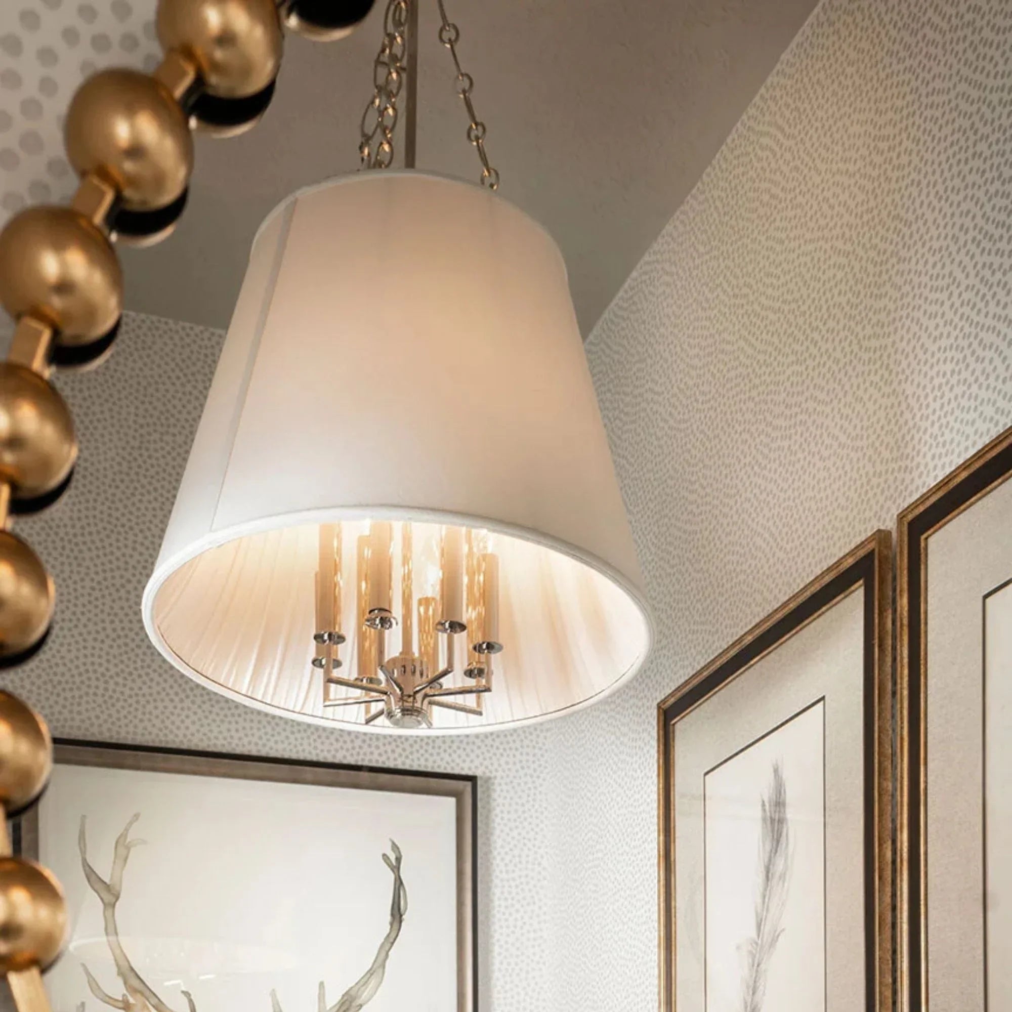 Hudson Valley Lighting - Burdett 24" 4-Light Pendant, Polished Nickel Finish | Bees Lighting