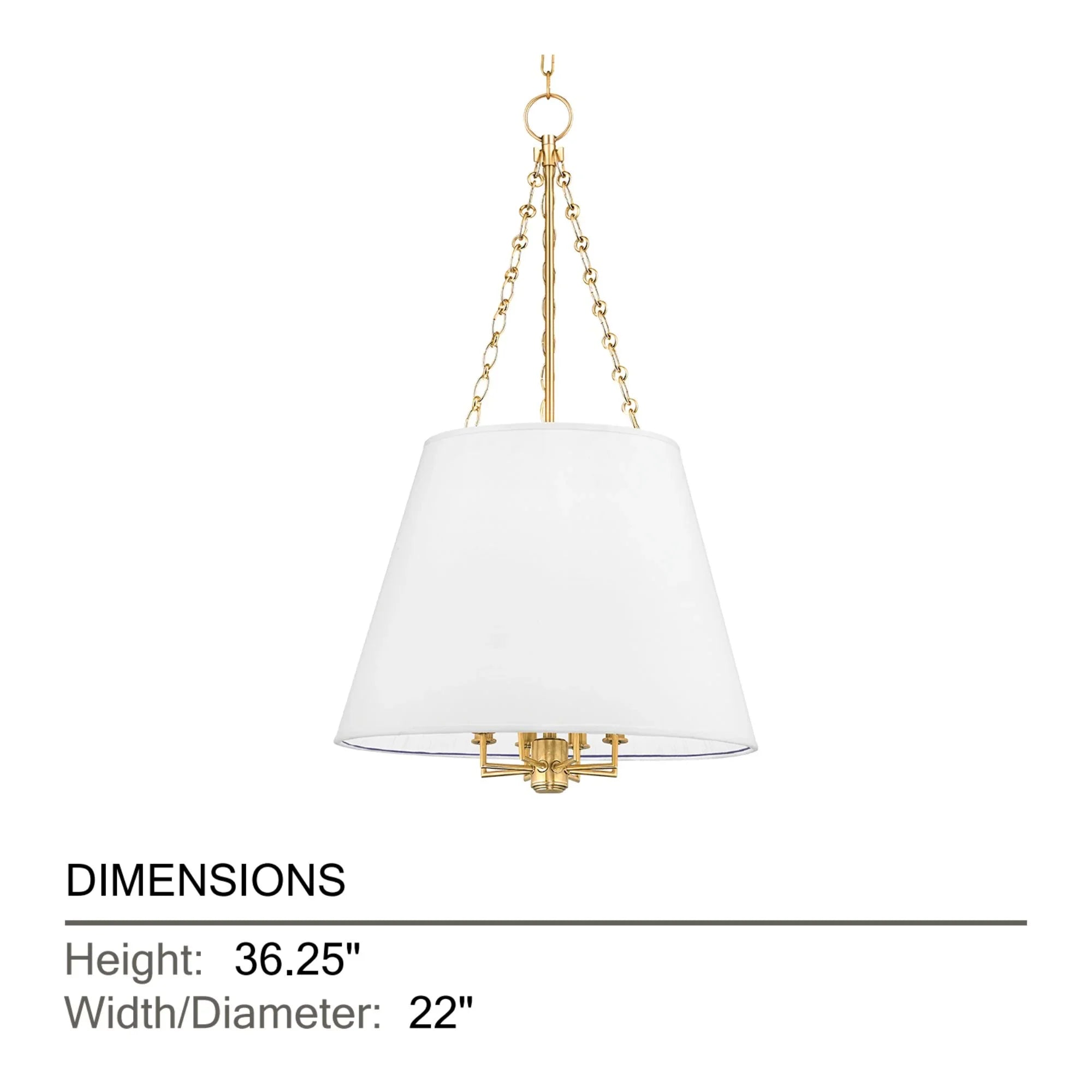 Hudson Valley Lighting - Burdett 36" 8-Light Pendant, Aged Brass Finish | Bees Lighting