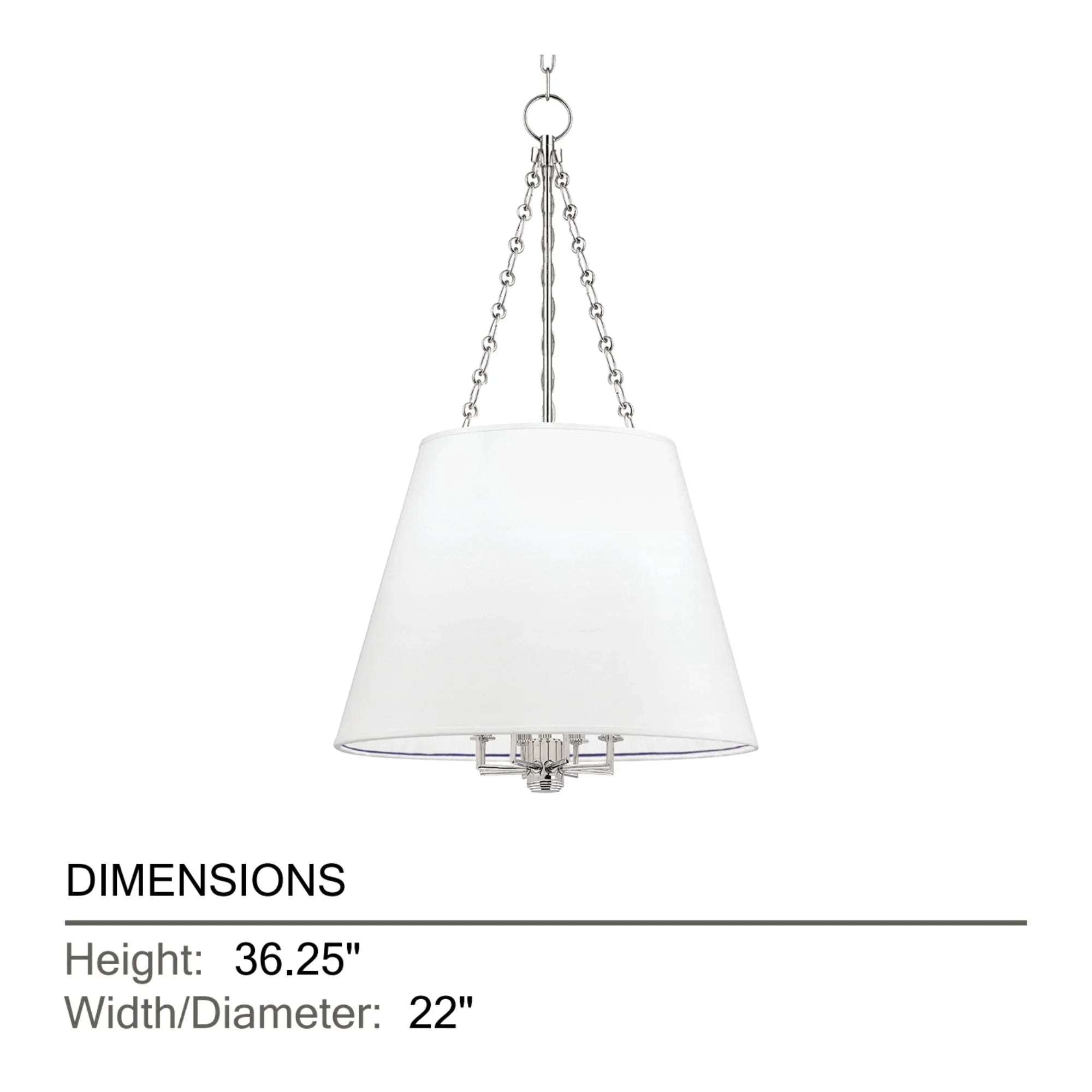Hudson Valley Lighting - Burdett 36" 8-Light Pendant, Polished Nickel Finish | Bees Lighting
