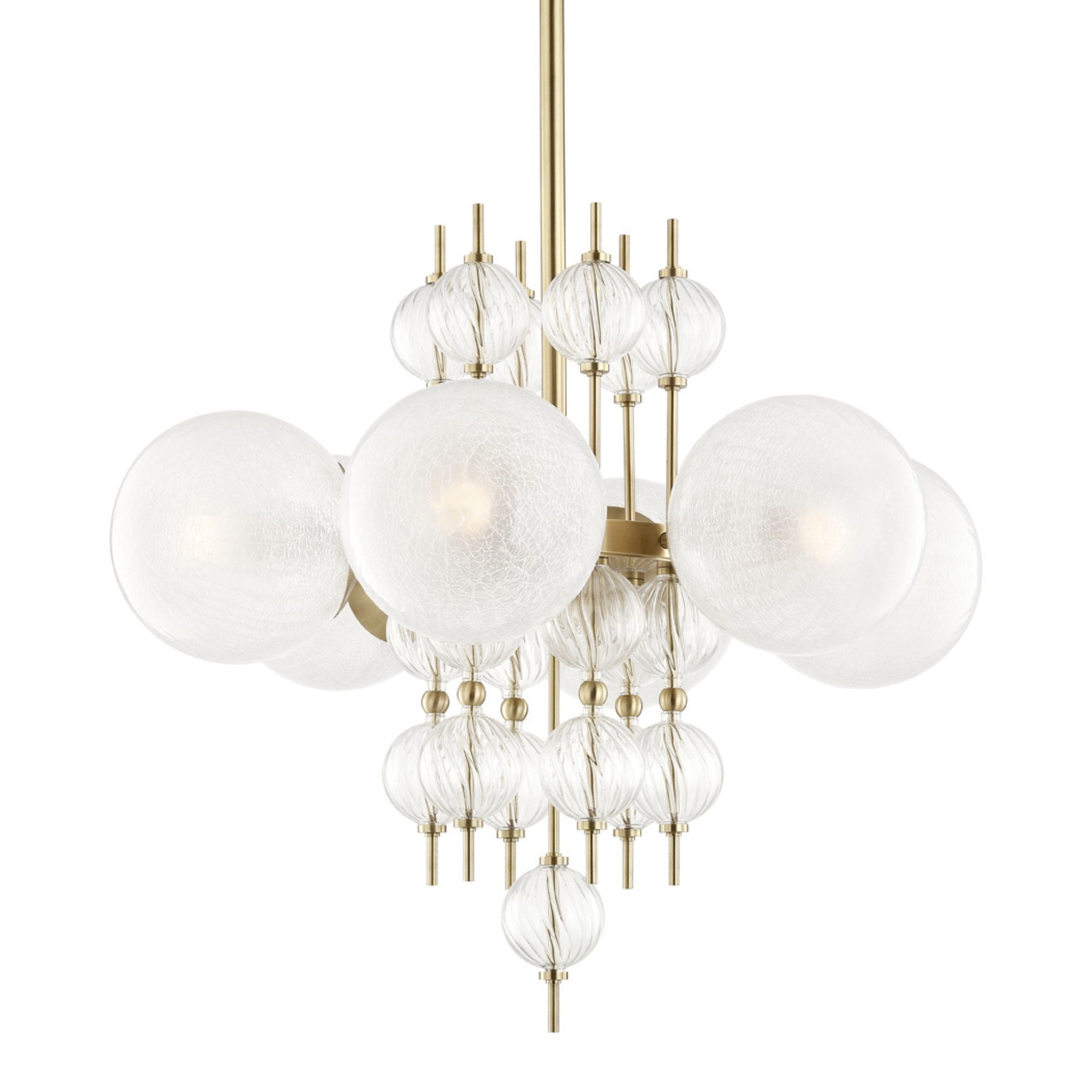 Calypso 27" 6-Light Chandelier, Aged Brass Finish