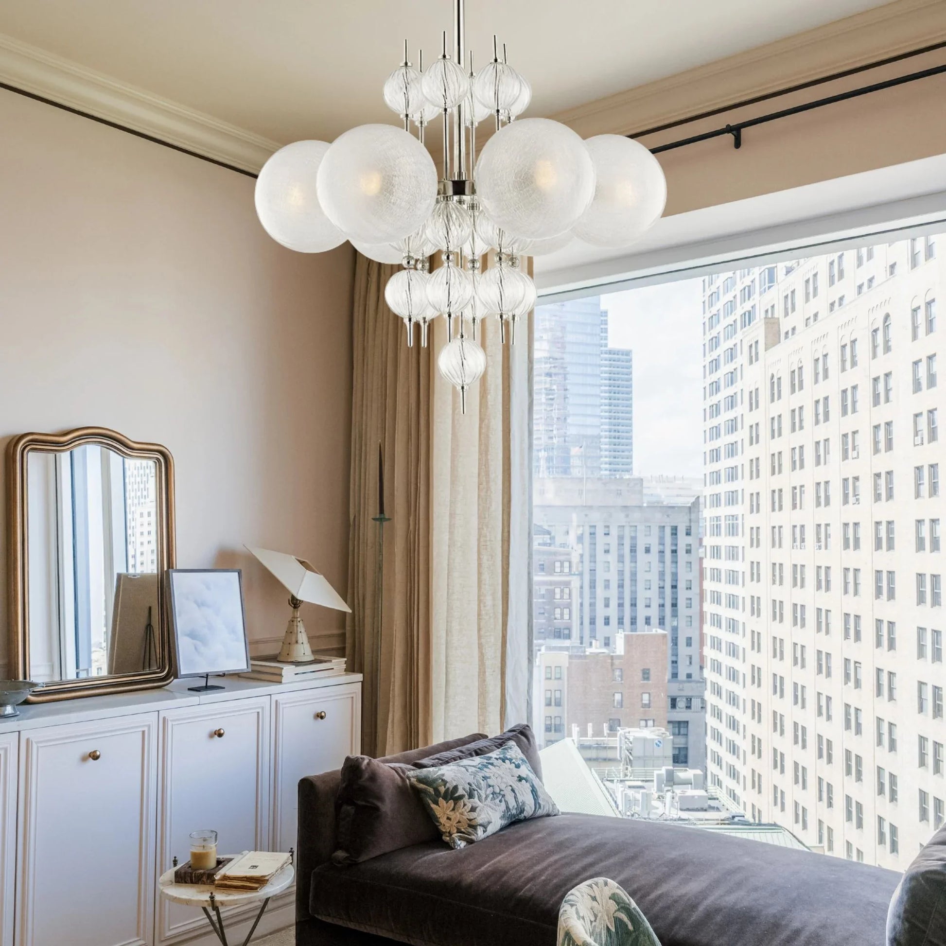 Hudson Valley Lighting - Calypso 27" 6-Light Chandelier, Polished Nickel Finish | Bees Lighting