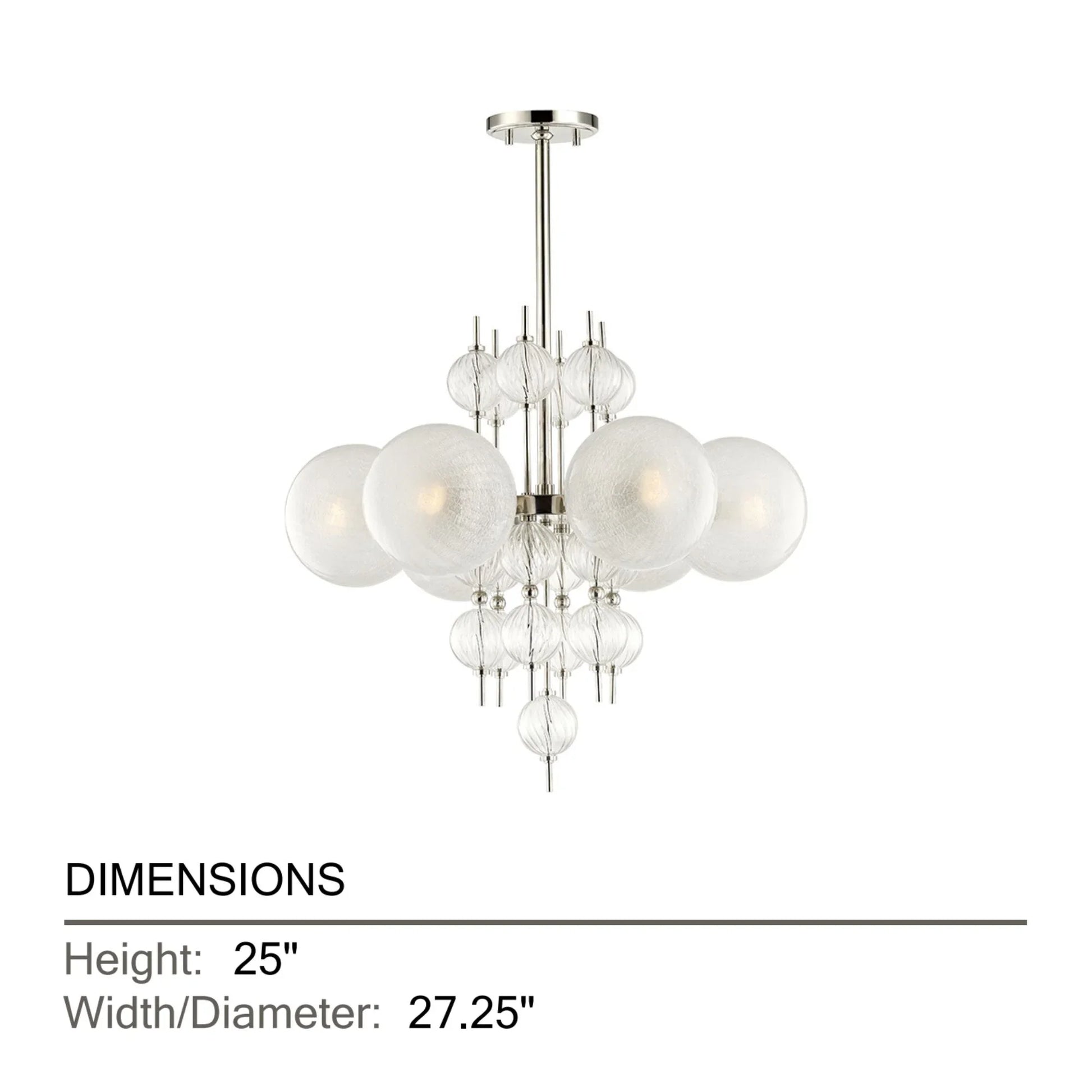 Hudson Valley Lighting - Calypso 27" 6-Light Chandelier, Polished Nickel Finish | Bees Lighting