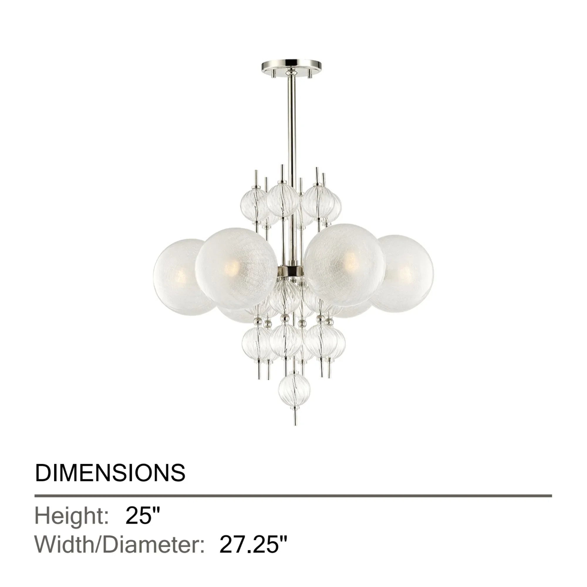 Hudson Valley Lighting - Calypso 27" 6-Light Chandelier, Polished Nickel Finish | Bees Lighting