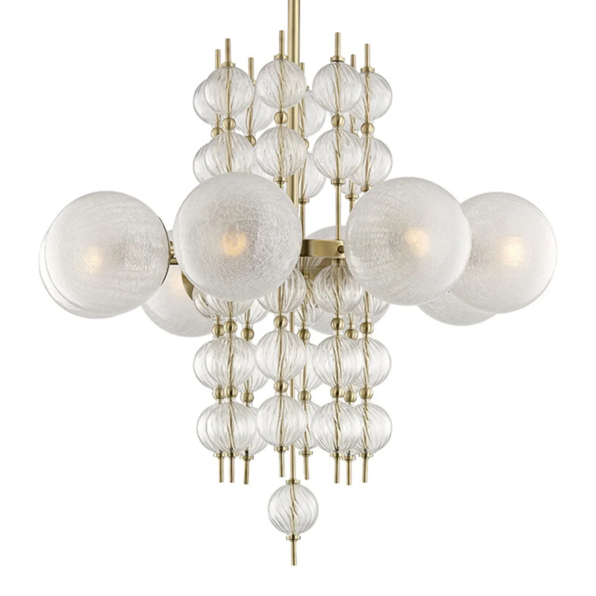 Calypso 34" 8-Light Chandelier, Aged Brass Finish