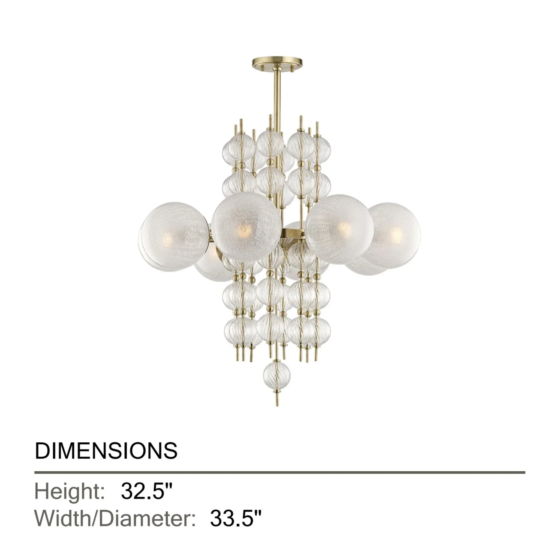 Hudson Valley Lighting - Calypso 34" 8-Light Chandelier, Aged Brass Finish | Bees Lighting