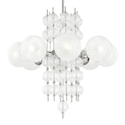 Calypso 34" 8-Light Chandelier, Polished Nickel Finish