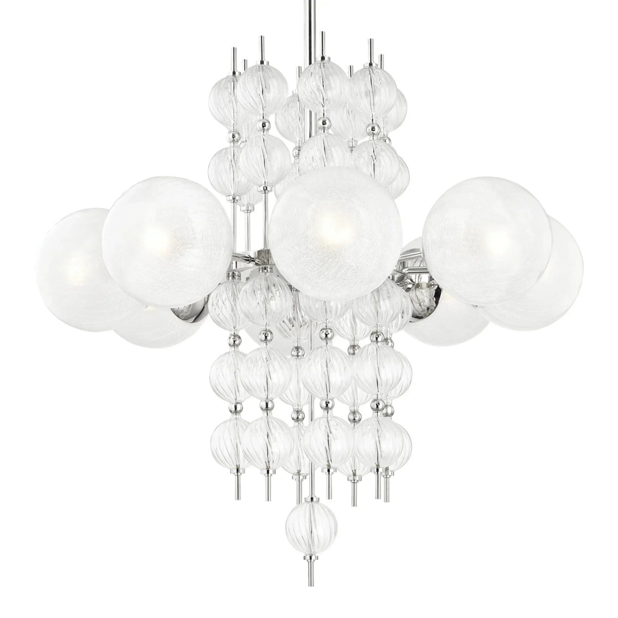 Calypso 34" 8-Light Chandelier, Polished Nickel Finish