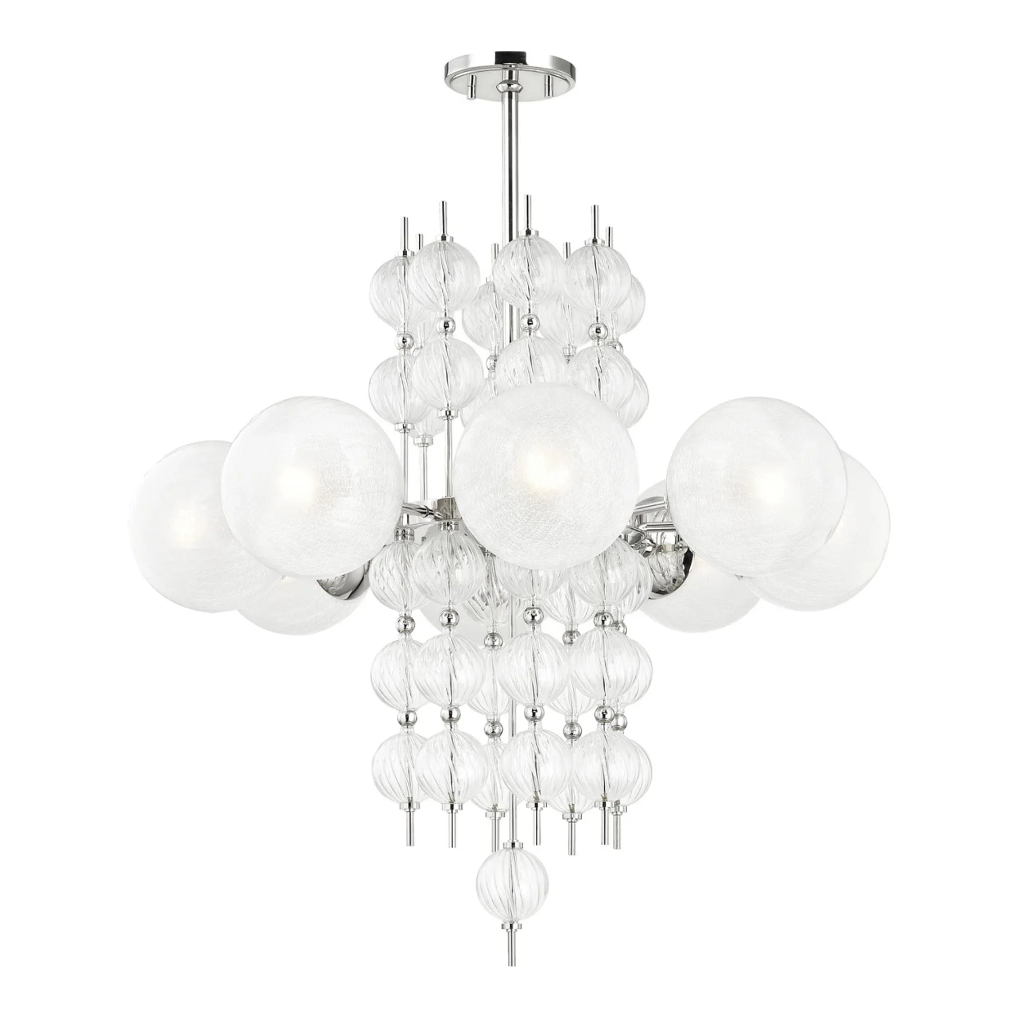 Calypso 34" 8-Light Chandelier, Polished Nickel Finish