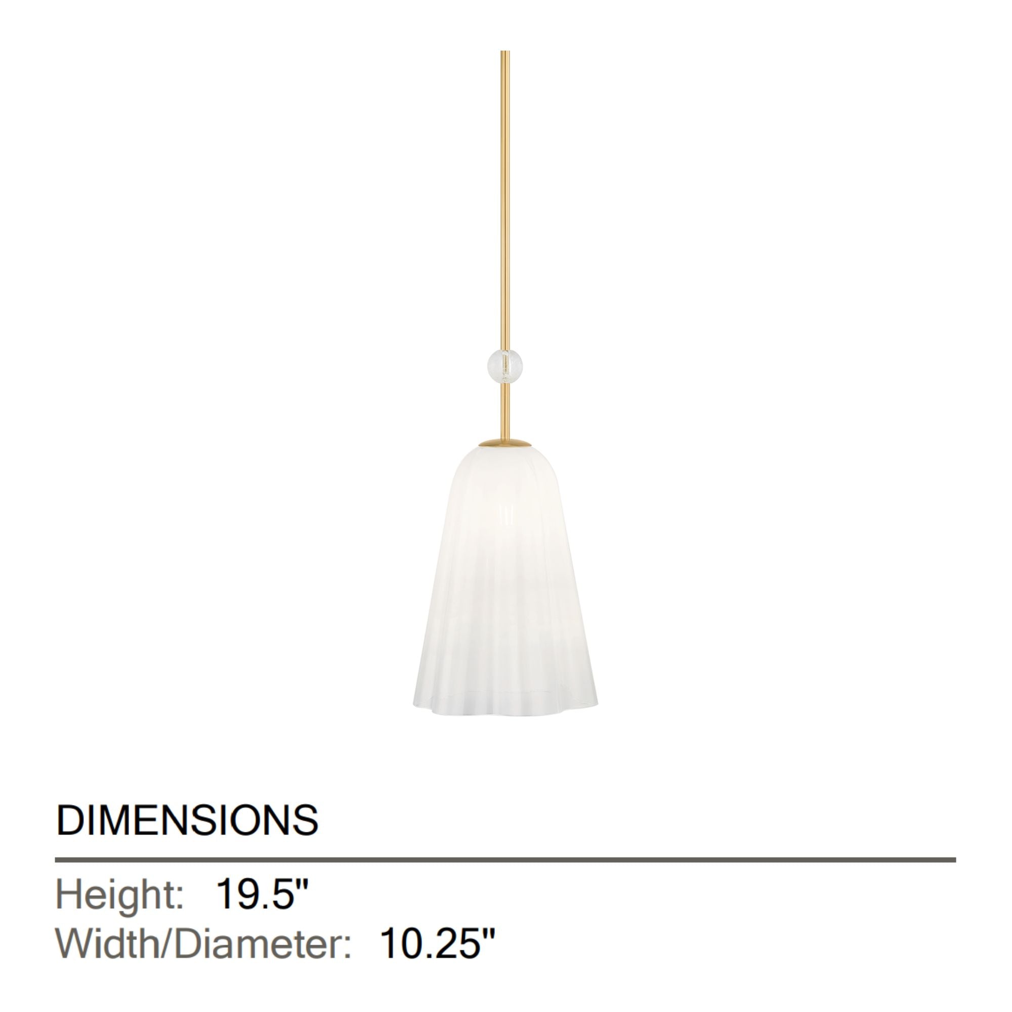 Cambria Heights 20" Pendant, Aged Brass Finish
