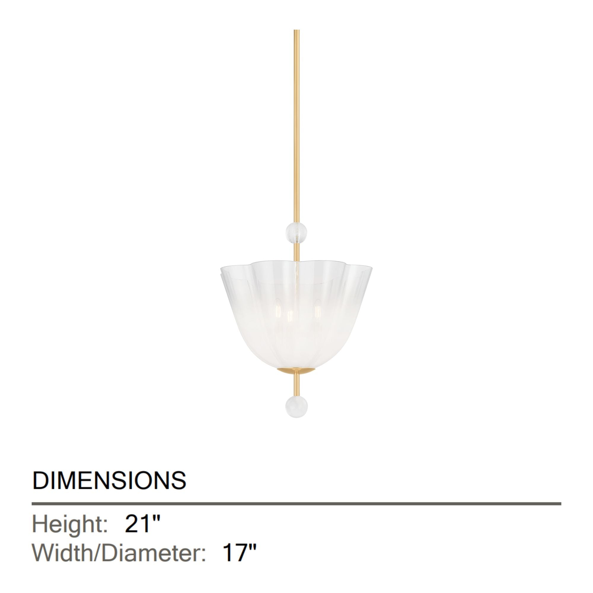 Cambria Heights 21" 3-Light Lantern, Aged Brass Finish