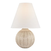 Capers 30" Table Lamp, Aged Brass/Ceramic Ivory Petal Finish
