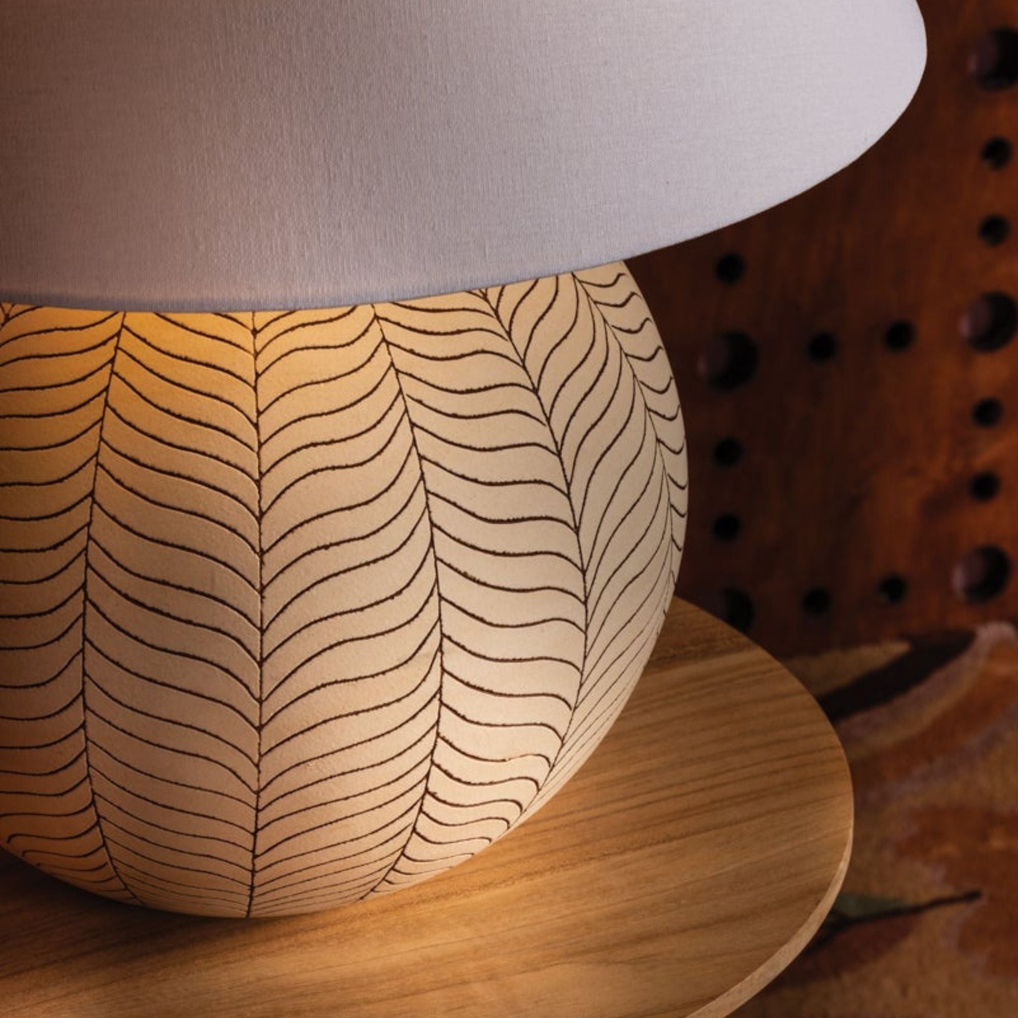 Capers 30" Table Lamp, Aged Brass/Ceramic Ivory Petal Finish