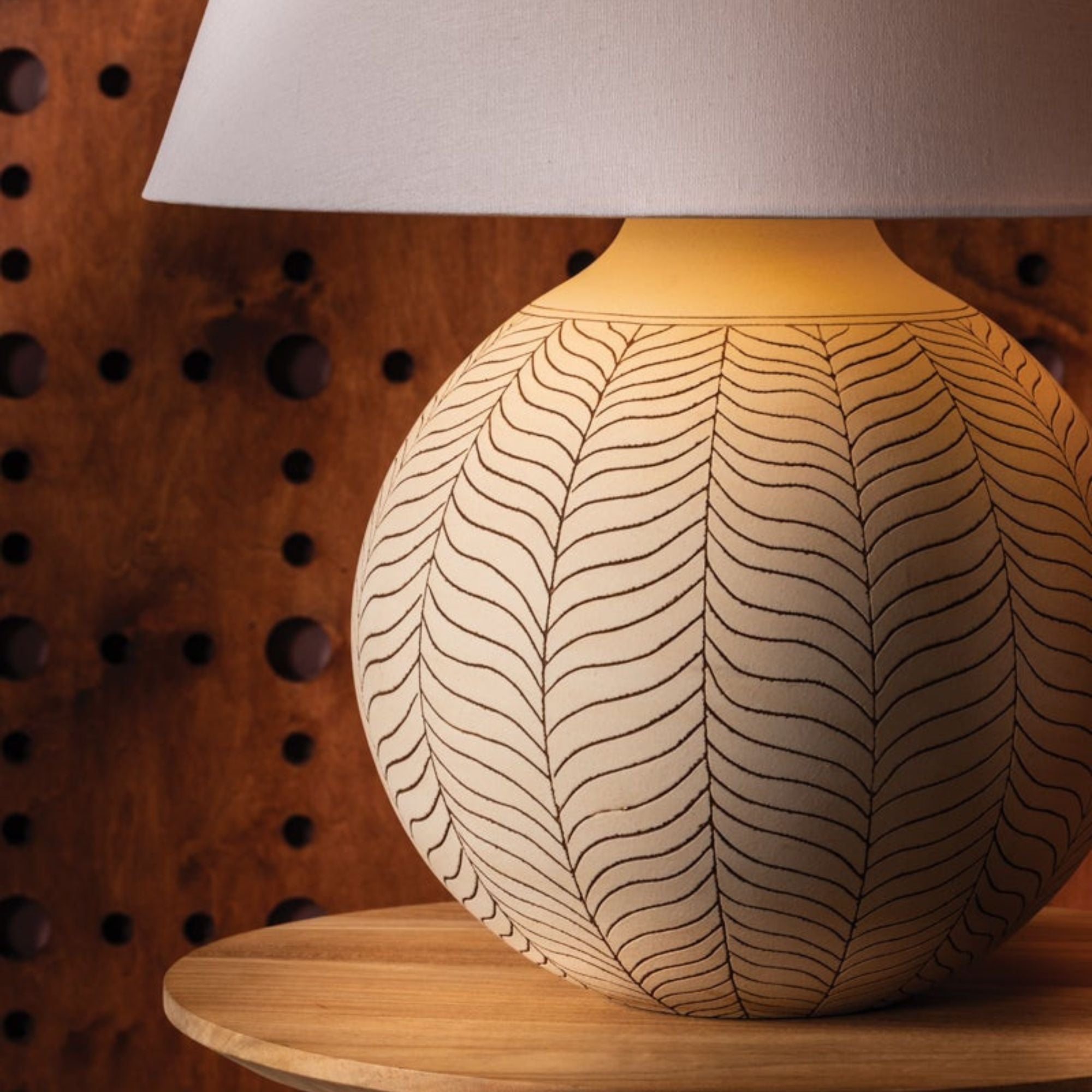 Capers 30" Table Lamp, Aged Brass/Ceramic Ivory Petal Finish